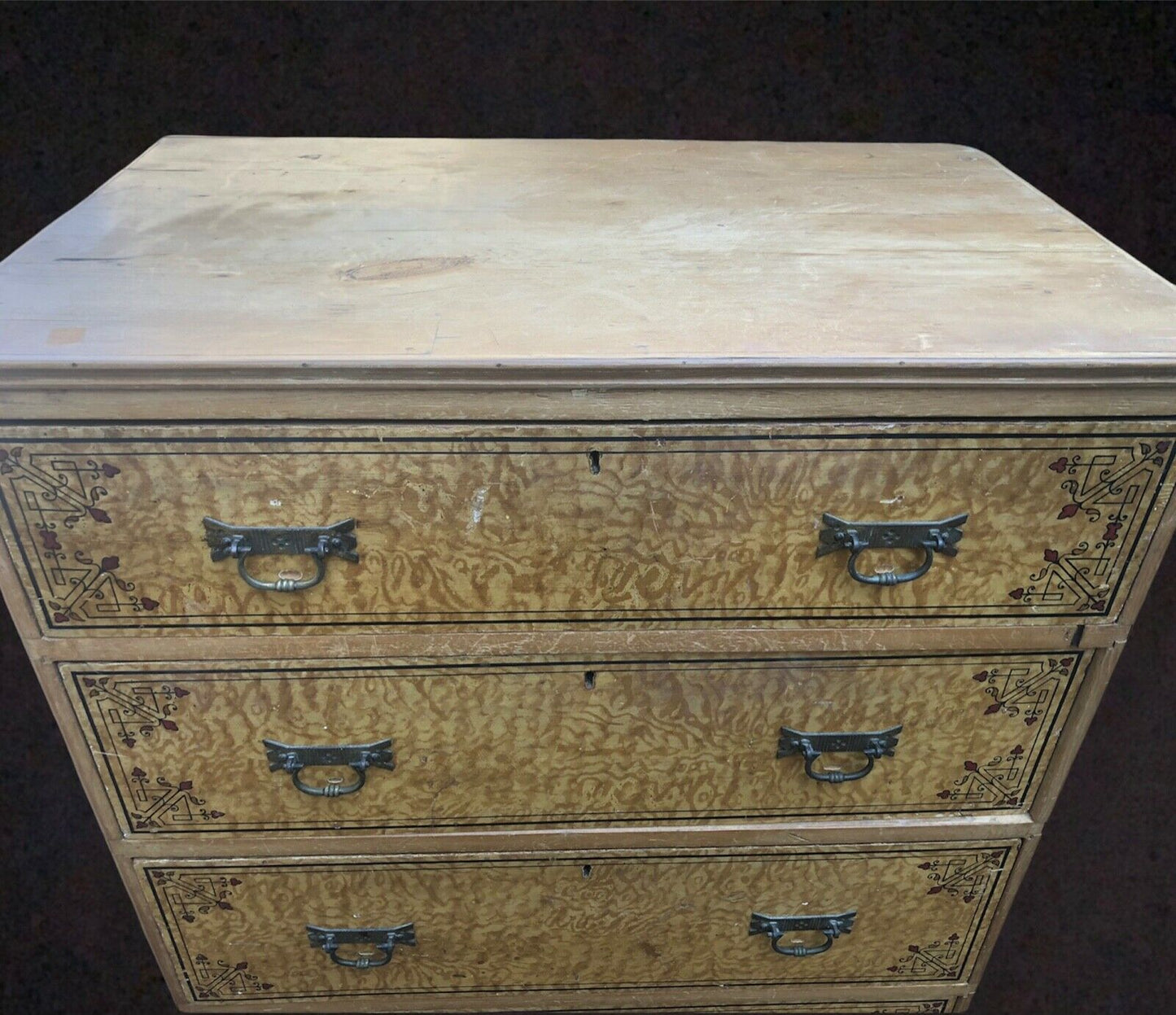 Handsome Edwardian Aesthetic Pine Chest Of Drawer ( SOLD )
