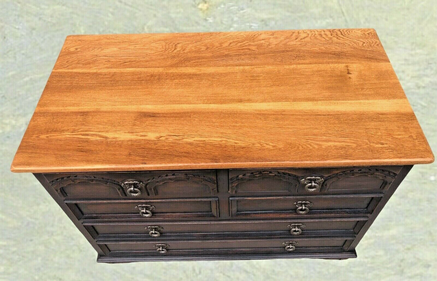Gothic Style Oak Chest Of Drawers By Old Charm ( SOLD )
