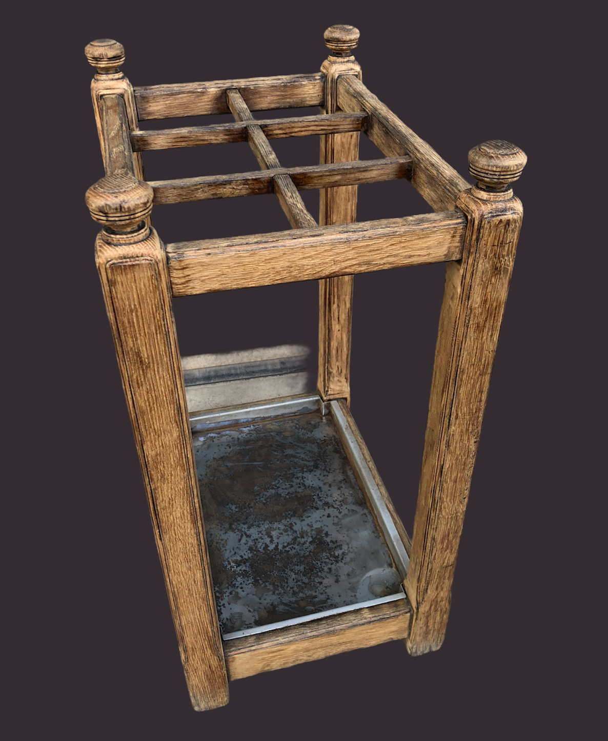 Vintage Arts And Crafts Oak Umbrella / Stick Stand ( SOLD )
