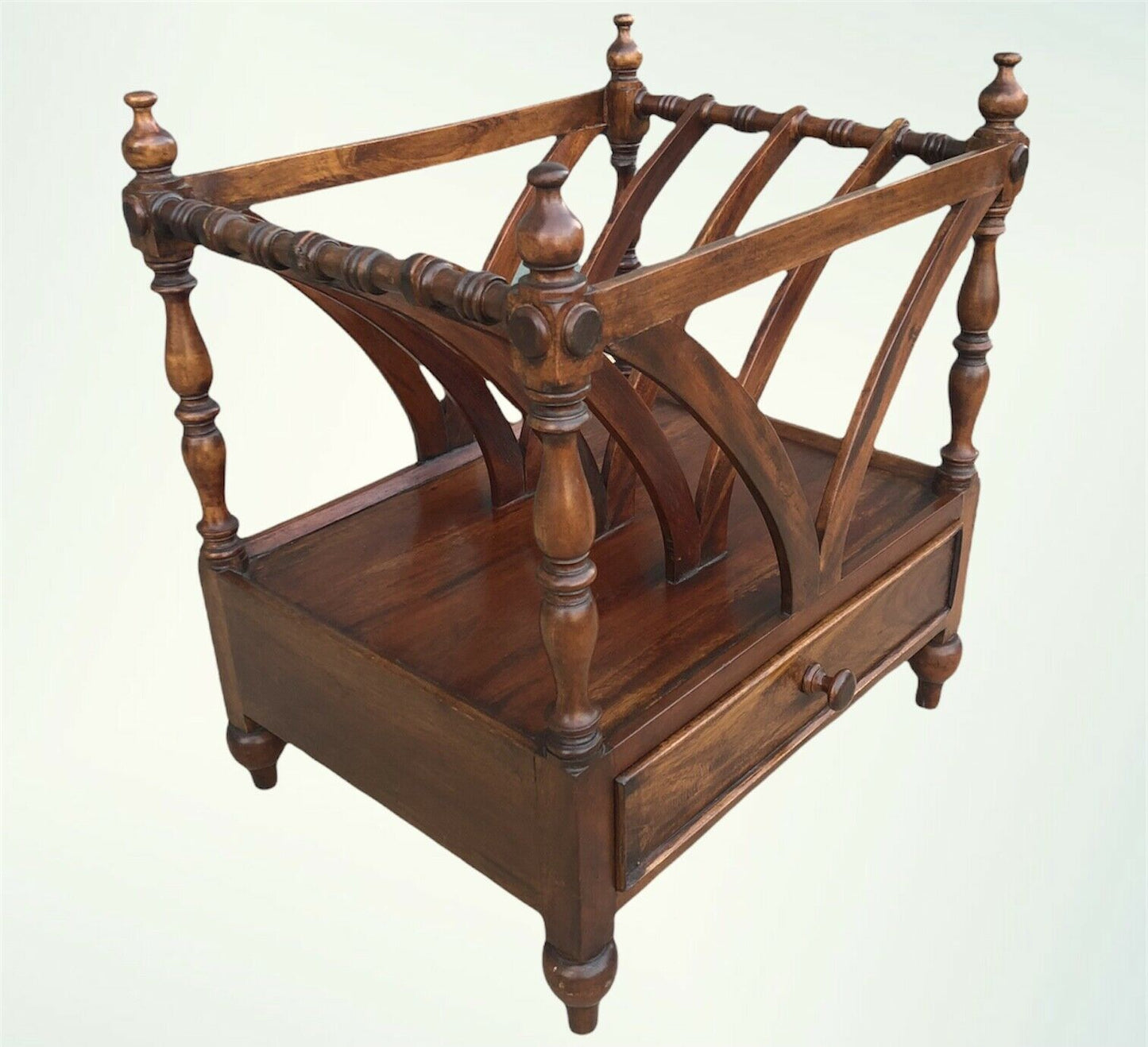 Vintage Reproduction Mahogany Magazine Rack / Canterbury ( SOLD )