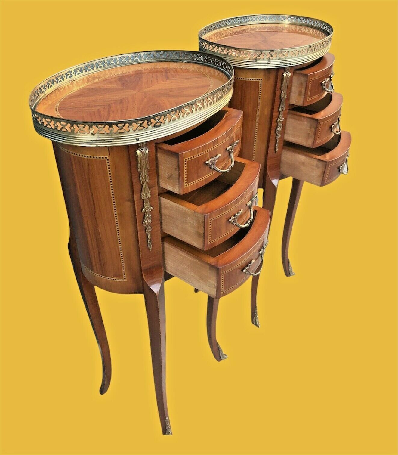 Stunning Pair Of Small Vintage French Lamp Tables / Bedside Tables ( SOLD )