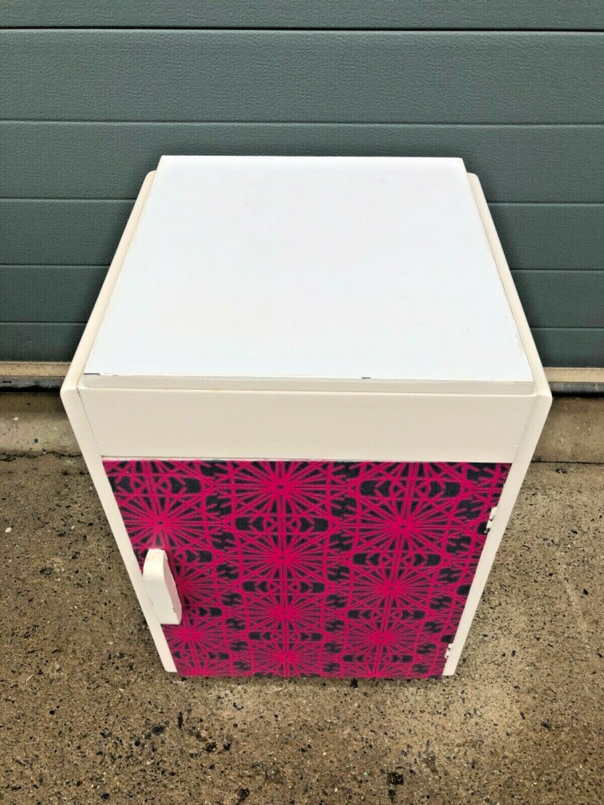 000996.....Unique Funky Pair Of Upcycled Bedside Cabinets / Bedside Lamp Tables