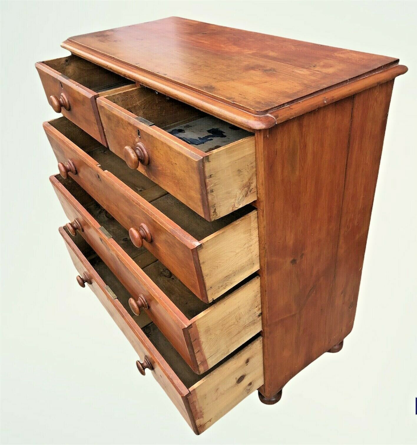 033.....Handsome Country House Stained Pine Chest Of Drawers ( sold )