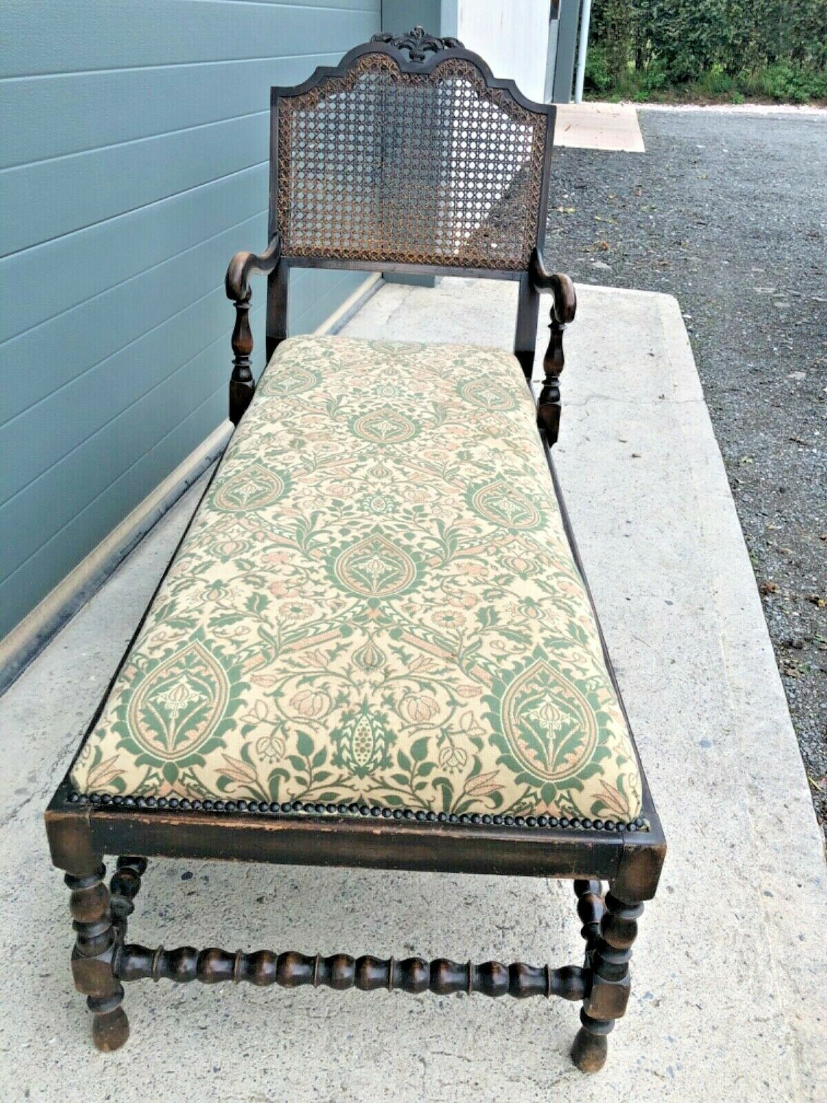 Vintage Jacobean Style Day Bed / Oak Chaise Longue ( SOLD )