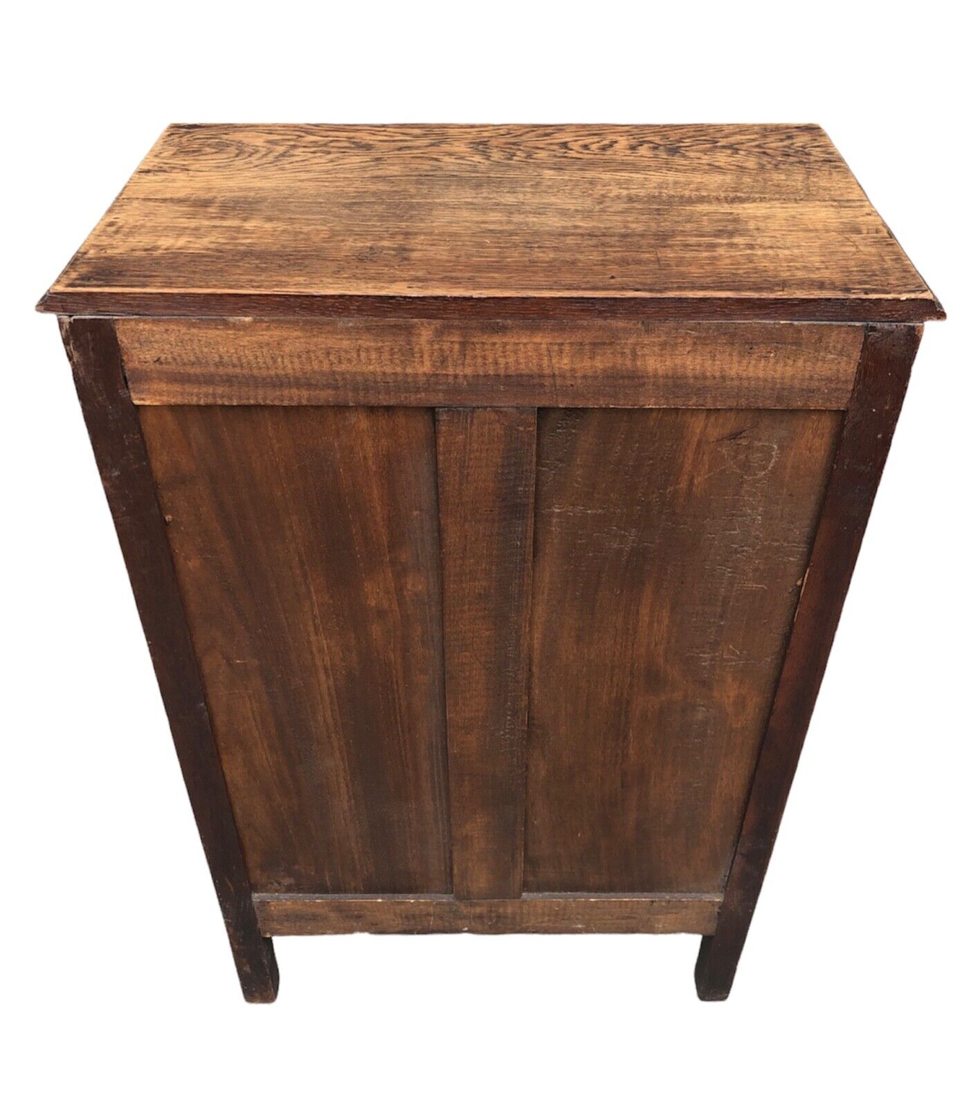 000931....Handsome French Solid Oak Carved Small Chest / Bedside Table ( sold )
