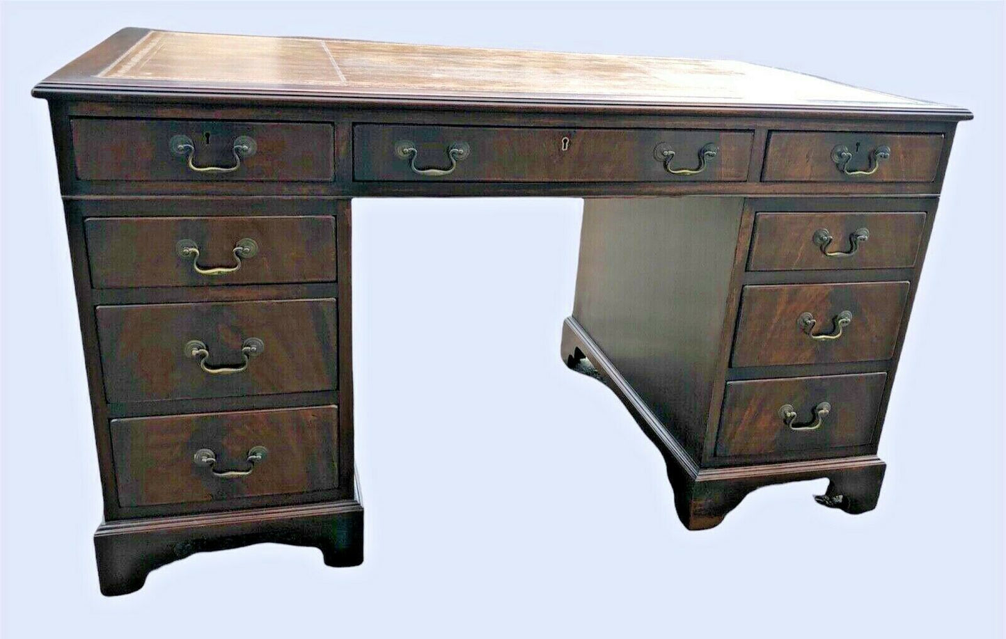 000986.....Handsome Vintage Mahogany Pedestal Desk ( sold )