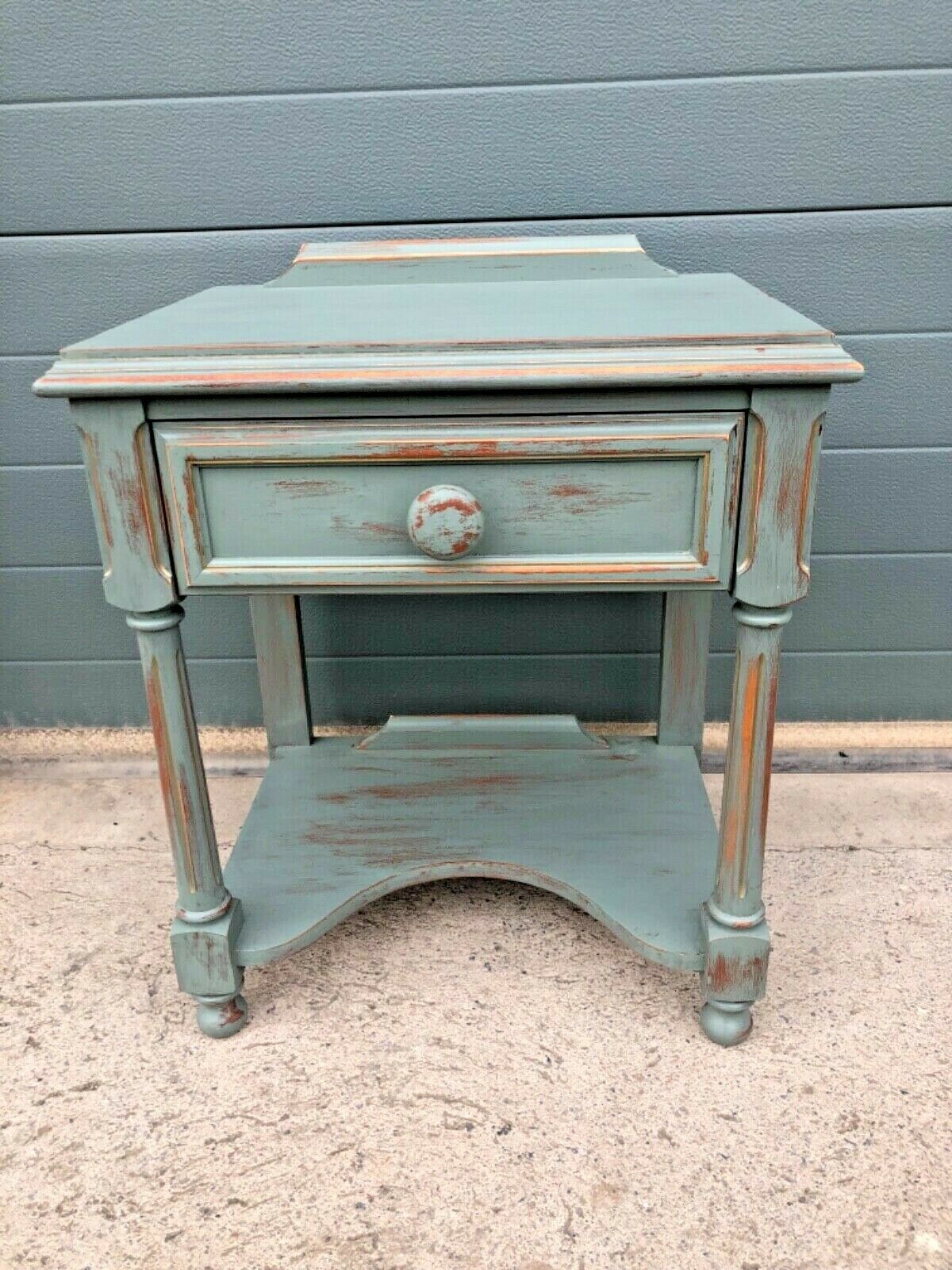 Handsome Pair Of Vintage Empire Style Bedside Tables / Lamp Tables ( SOLD )