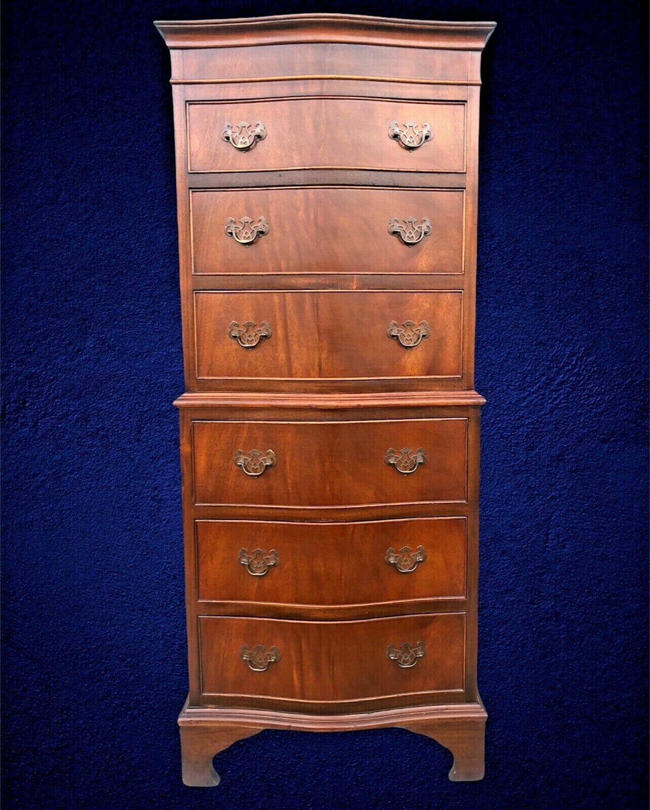 004.....Handsome Vintage Mahogany Tallboy Chest Of Drawers ( SOLD )