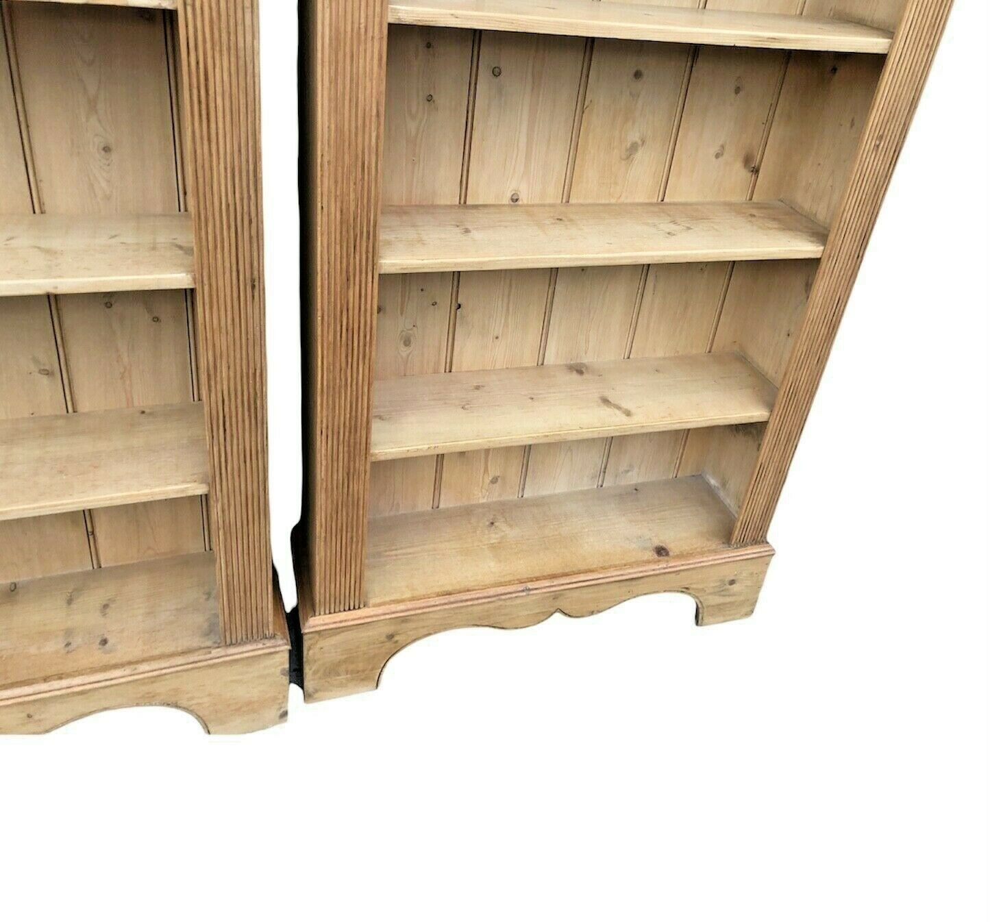 Pair Of Tall Stunning Vintage Pine Bookcases / Pine Bookshelves ( SOLD )