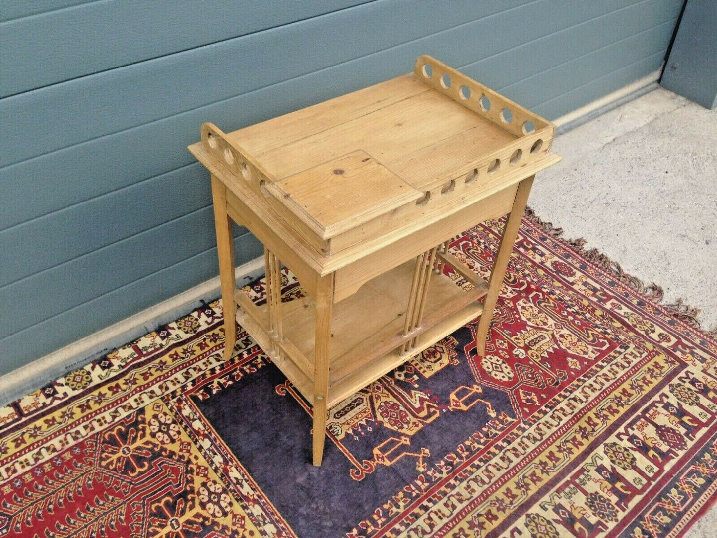 Rare Antique Pine Childs Desk / Lovely Old Bedside Table ( SOLD )