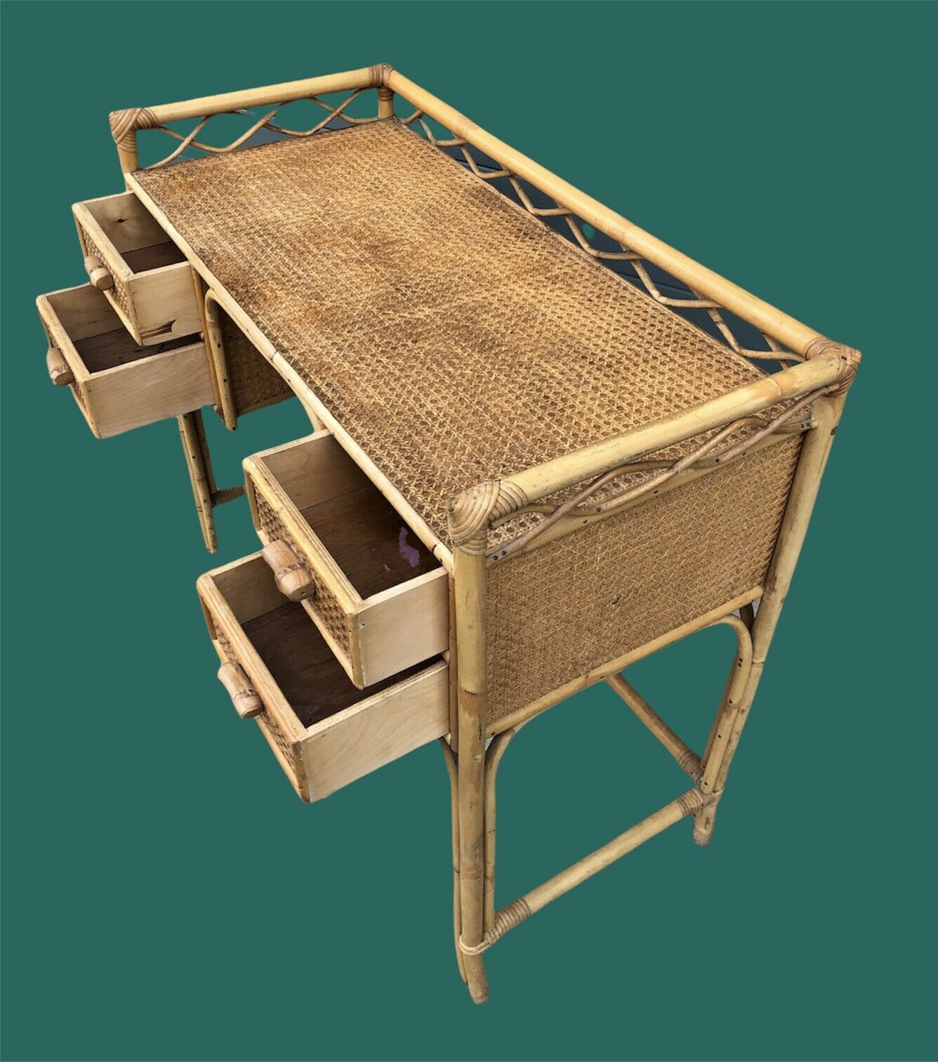 Vintage Bamboo Dressing Table ( SOLD )