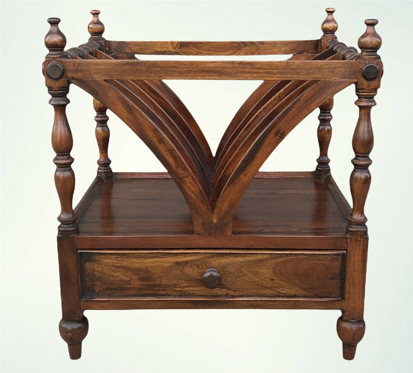 Vintage Reproduction Mahogany Magazine Rack / Canterbury ( SOLD )