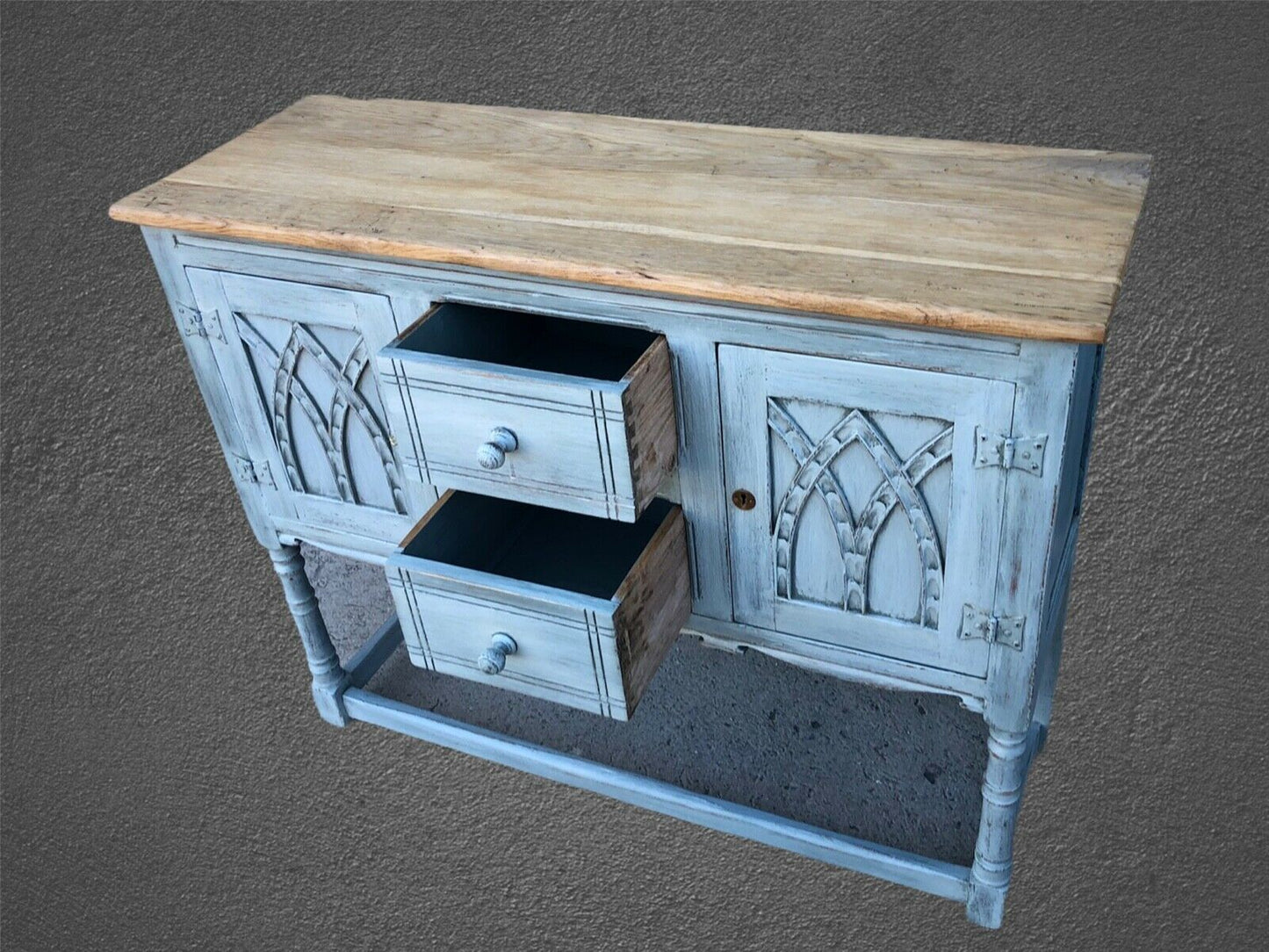 Gorgeous Vintage Carved Oak Sideboard / Gothic Style Sideboard ( SOLD )