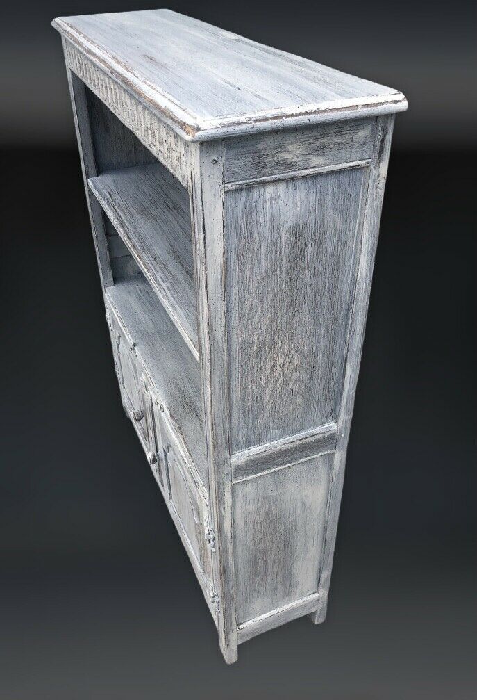 Vintage Carved Oak Bookcase With Cupboards ( SOLD )