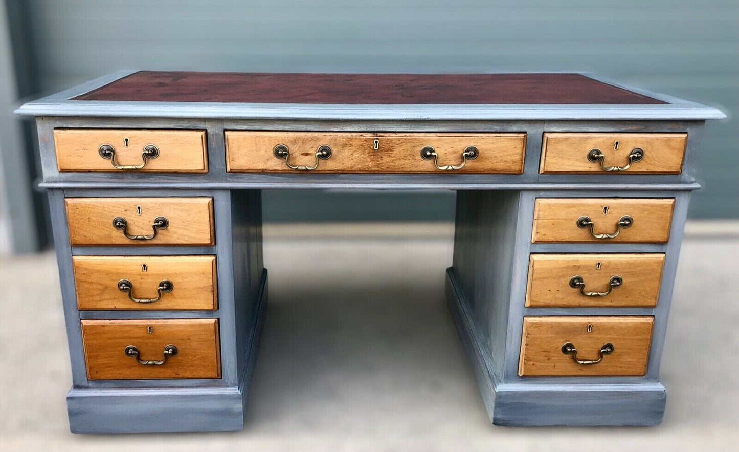 Handsome Vintage Mahogany Pedestal Desk ( SOLD )