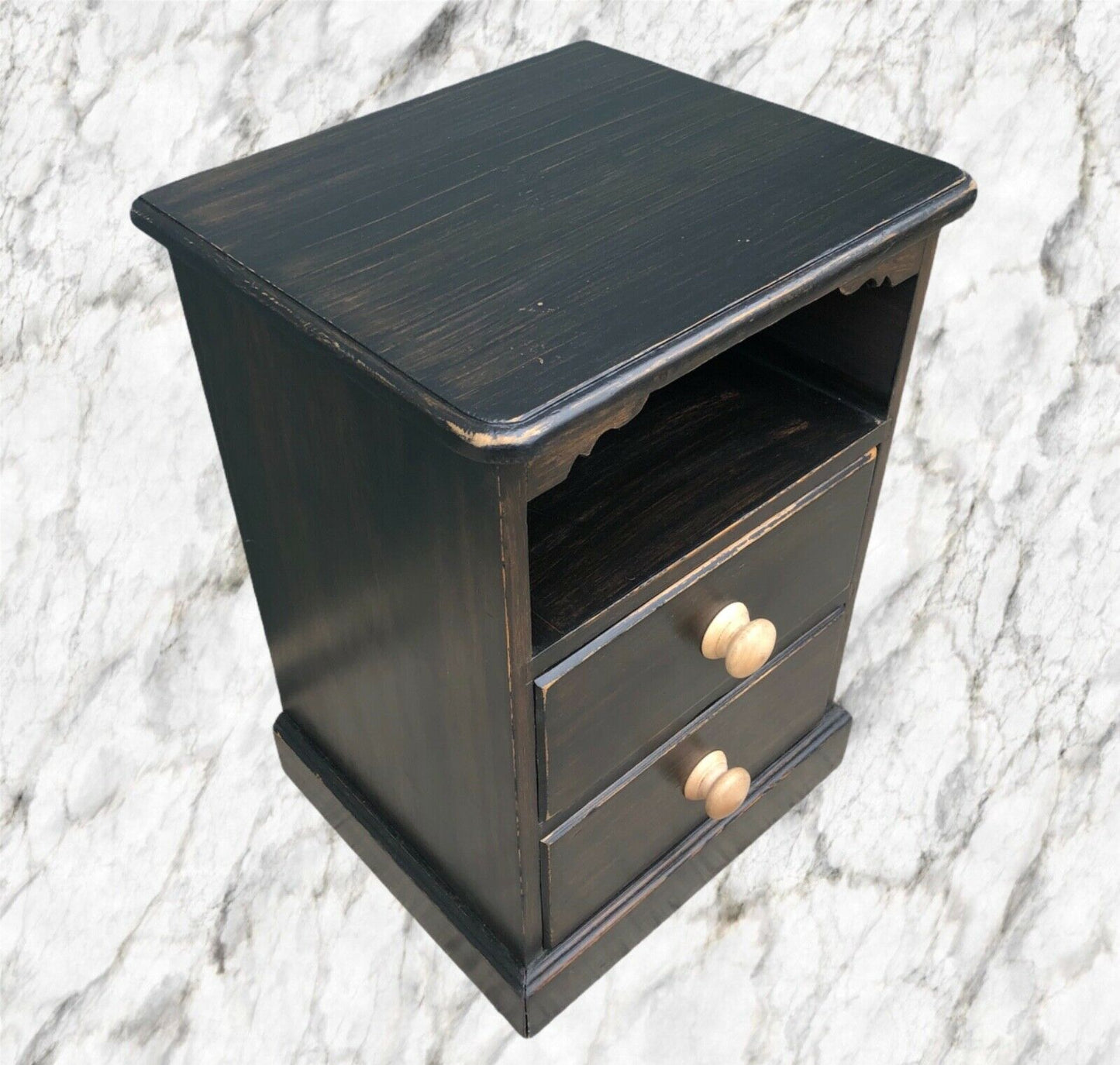 137.....A Pair Of Vintage Heavy Pine Bedside Cabinets / Bedside Chests ( sold )