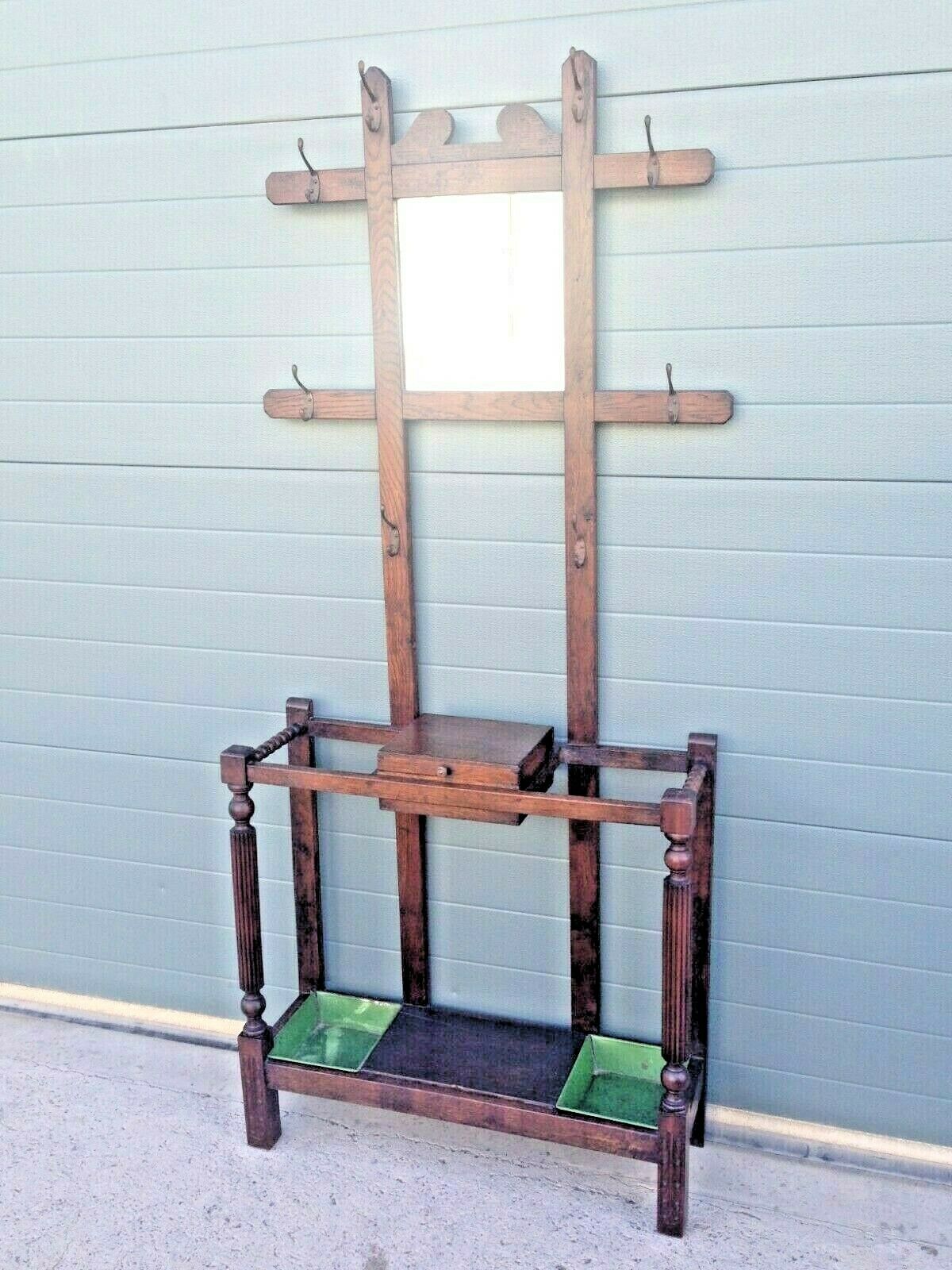 Unique Arts And Crafts Style Hall Stand / Vintage Coat Rack ( SOLD )