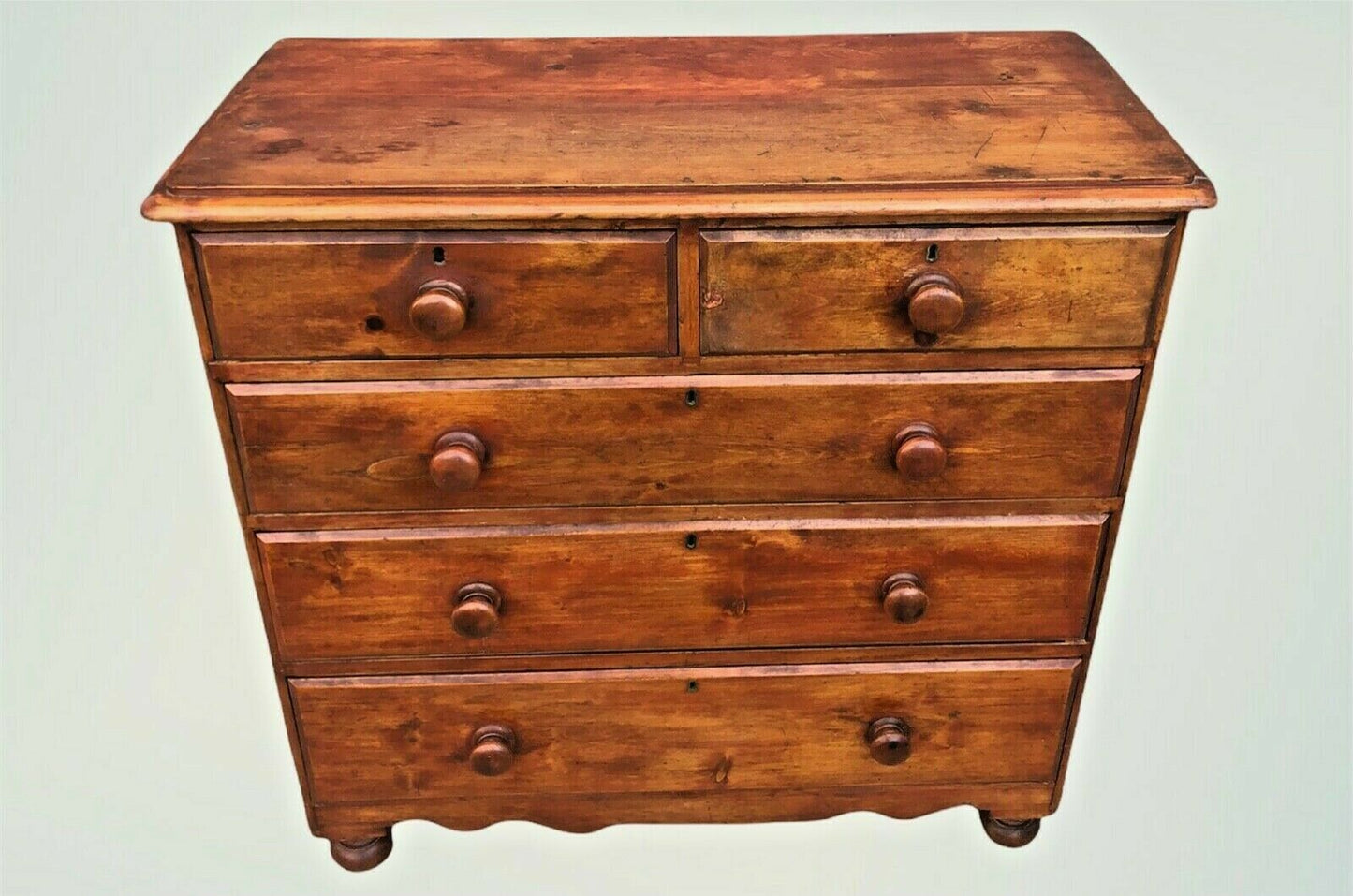 033.....Handsome Country House Stained Pine Chest Of Drawers ( sold )