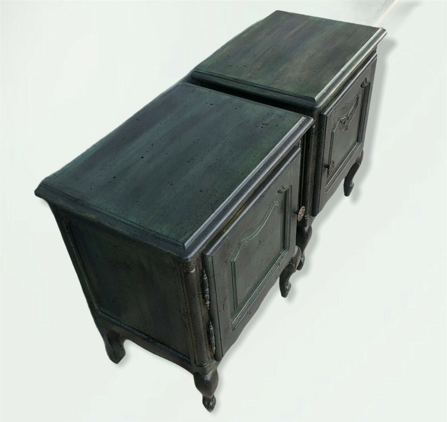 Two Near Identical Bijou French Bedside Tables / Vintage Bedside Cabinets ( SOLD )