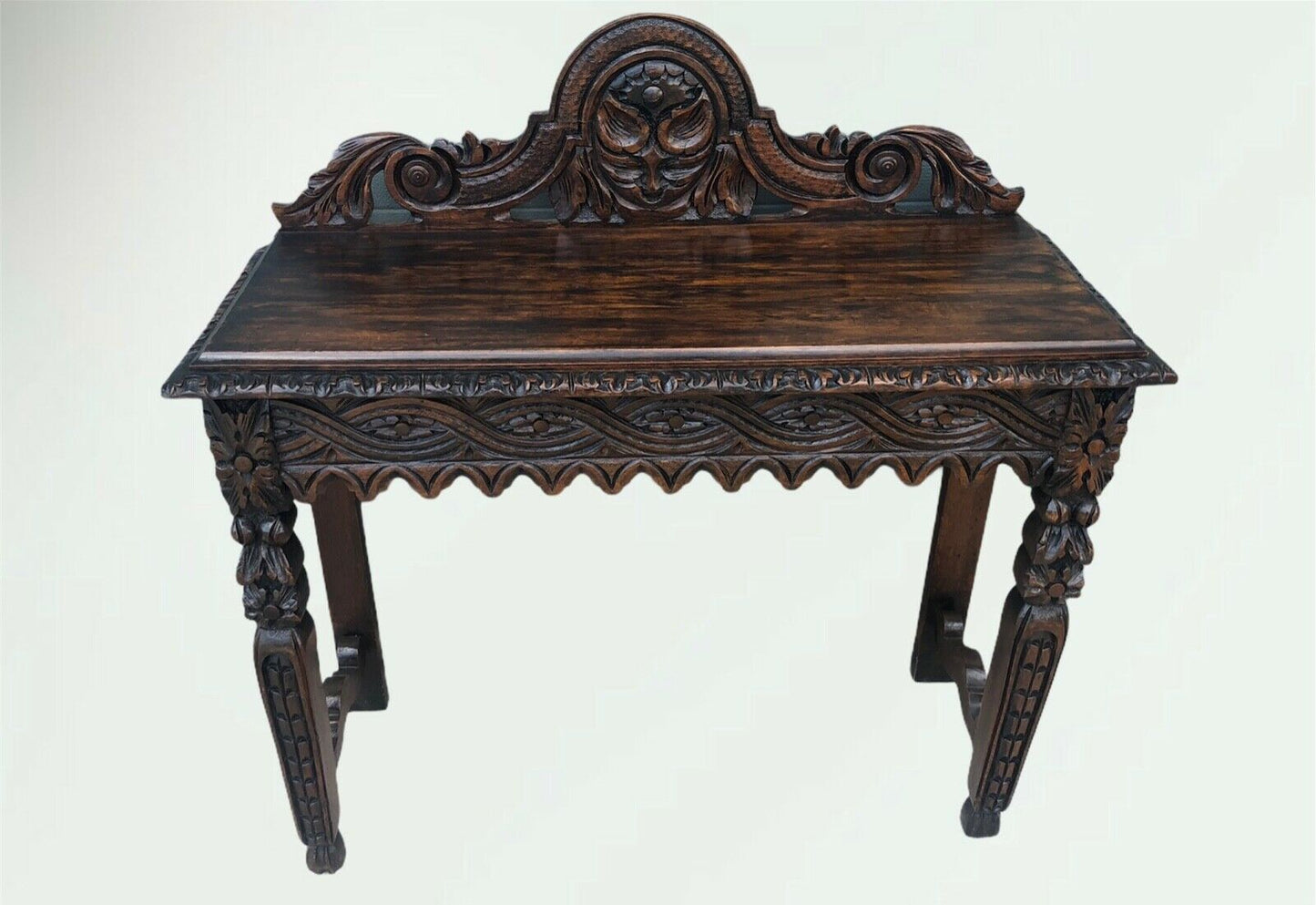 Stunning Antique Carved Oak Hall Table ( Sold )