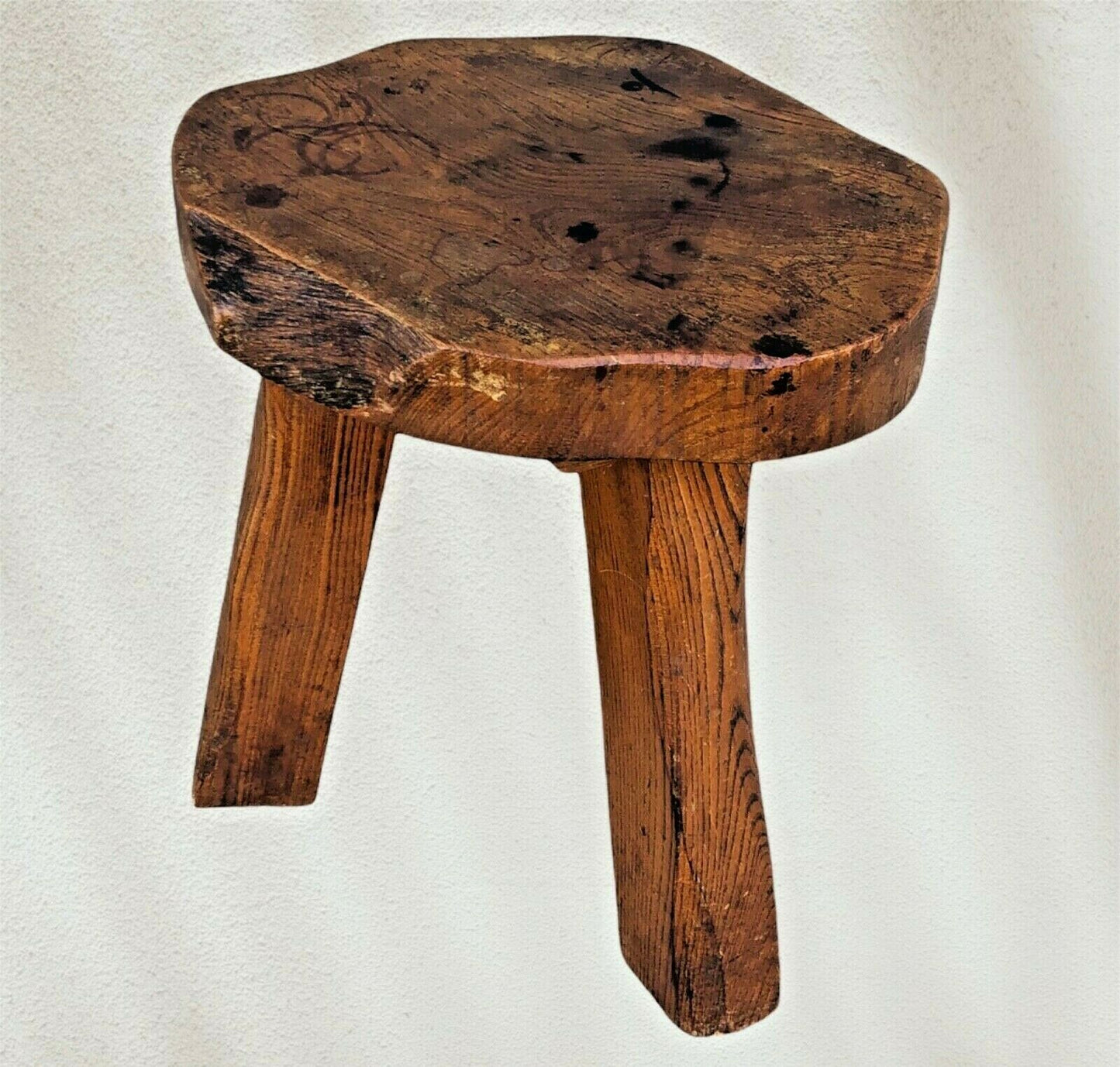 065.....Arts And Crafts Solid Elm Stool By Wanderwood (sold )