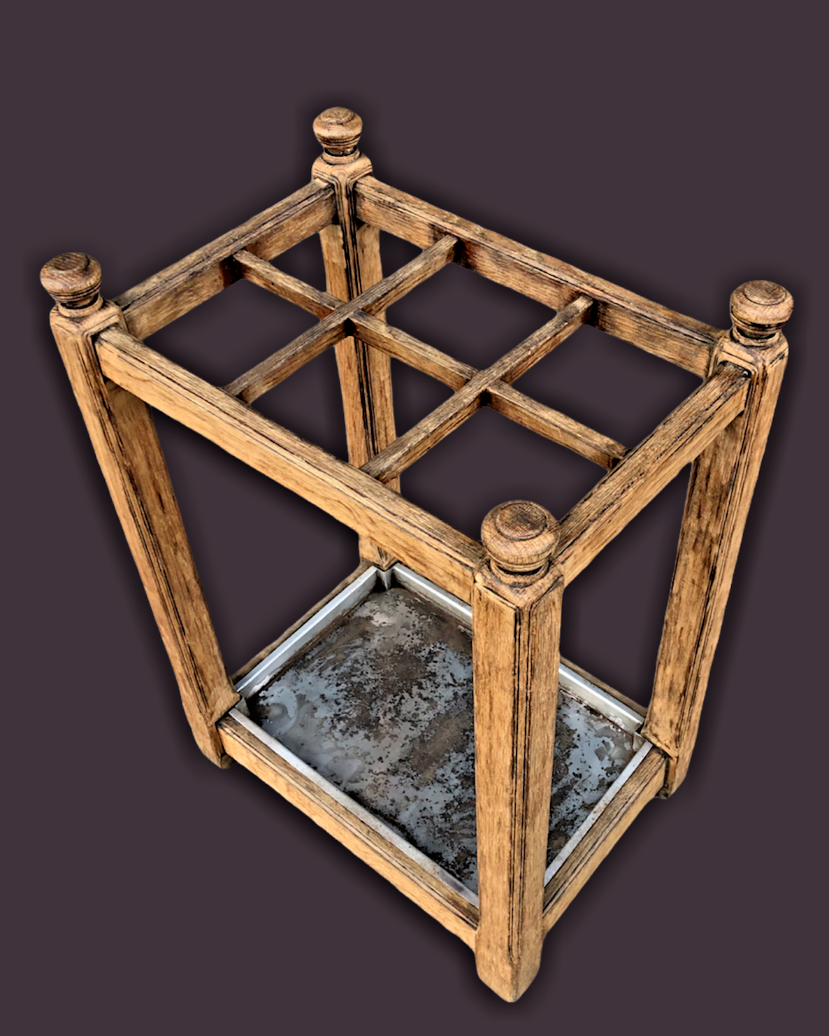 Vintage Arts And Crafts Oak Umbrella / Stick Stand ( SOLD )
