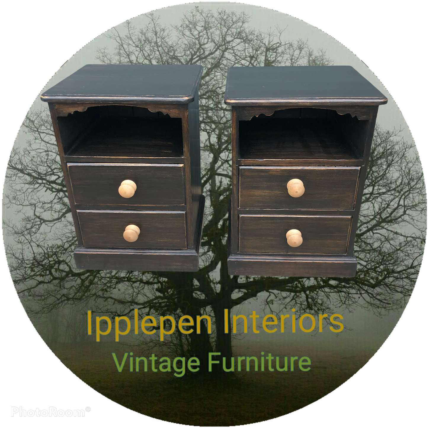 137.....A Pair Of Vintage Heavy Pine Bedside Cabinets / Bedside Chests ( sold )