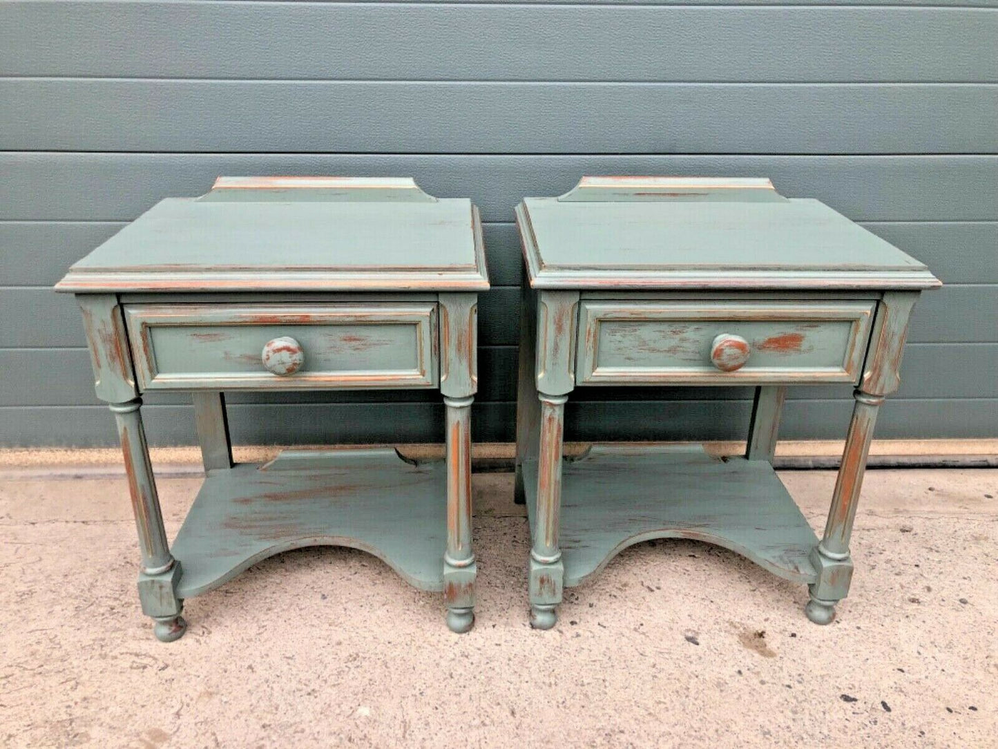 Handsome Pair Of Vintage Empire Style Bedside Tables / Lamp Tables ( SOLD )