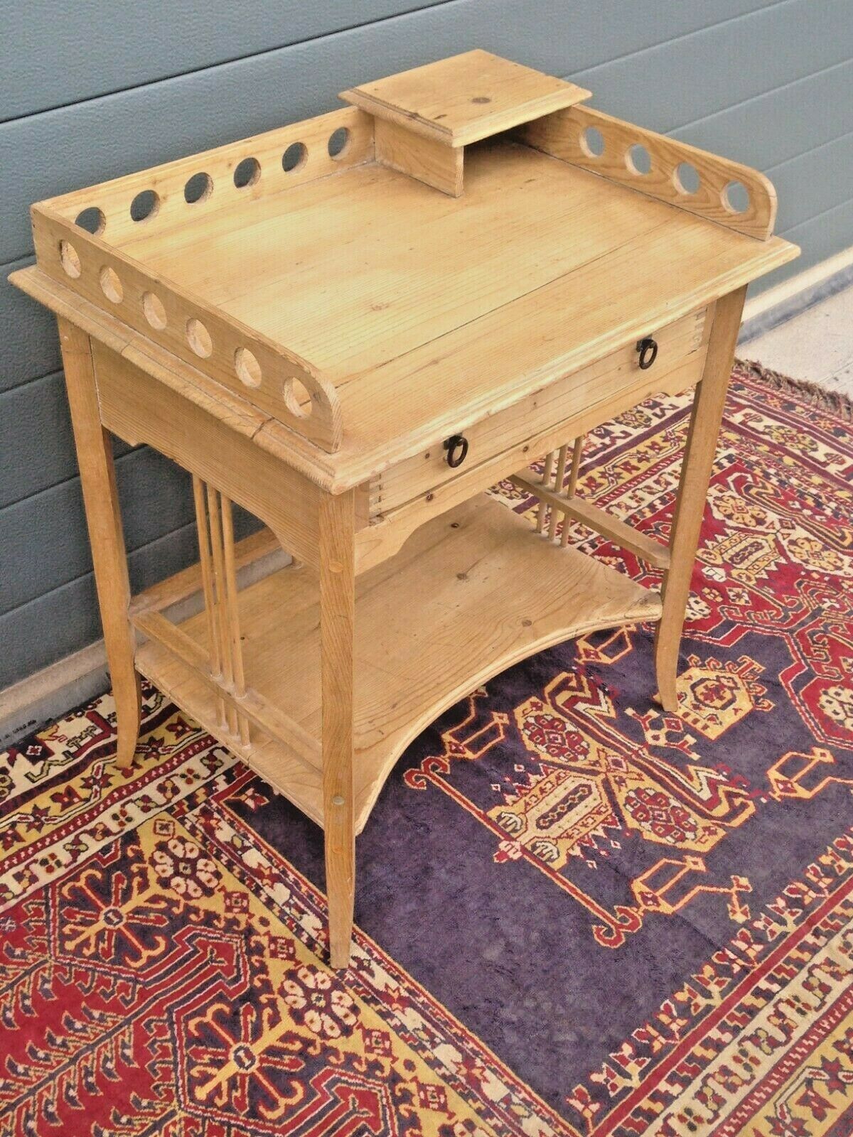 Rare Antique Pine Childs Desk / Lovely Old Bedside Table ( SOLD )