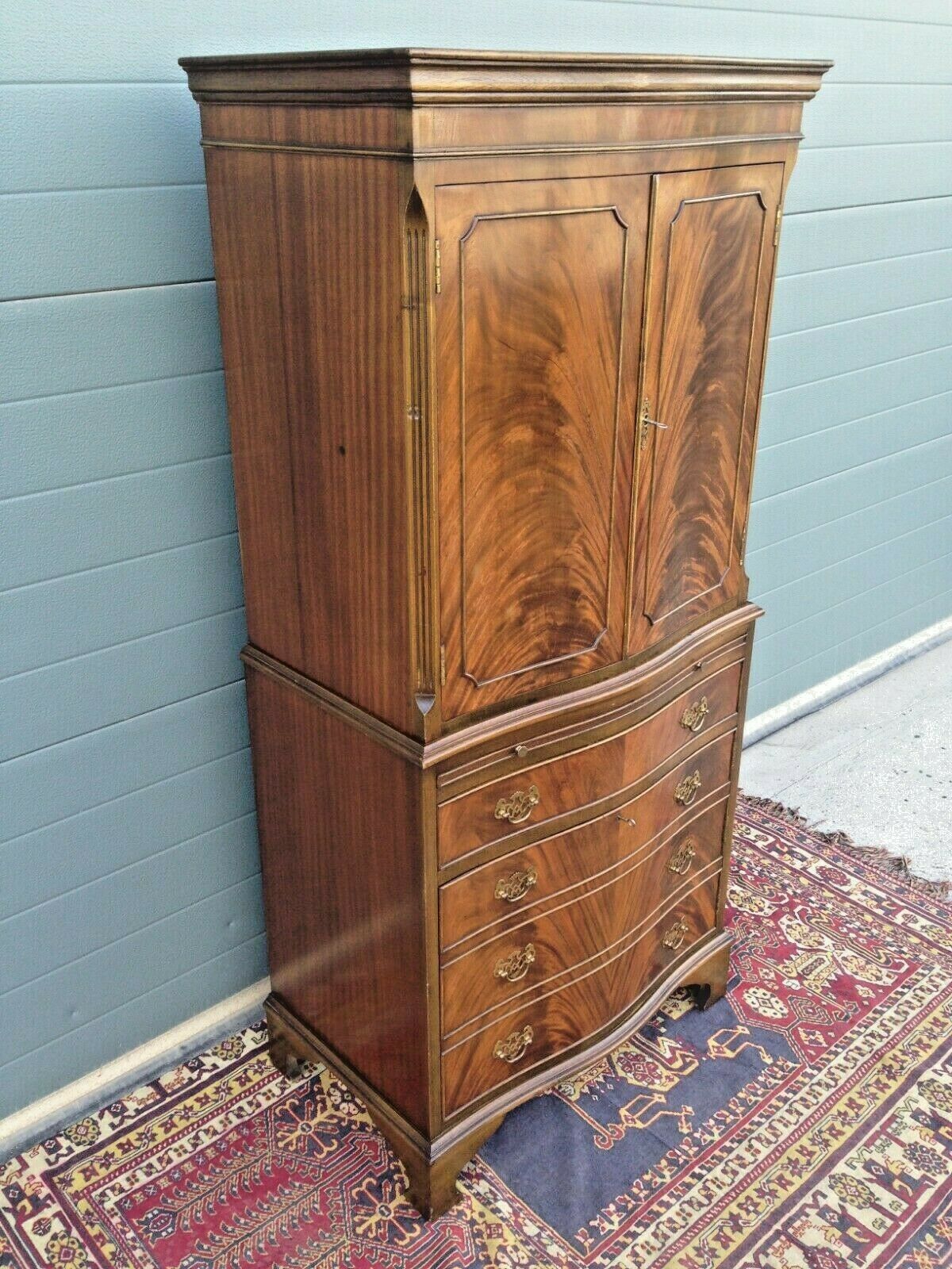 Handsome Vintage Flame Mahogany Drinks Cabinet / Vintage Cocktail Cabinet ( SOLD )