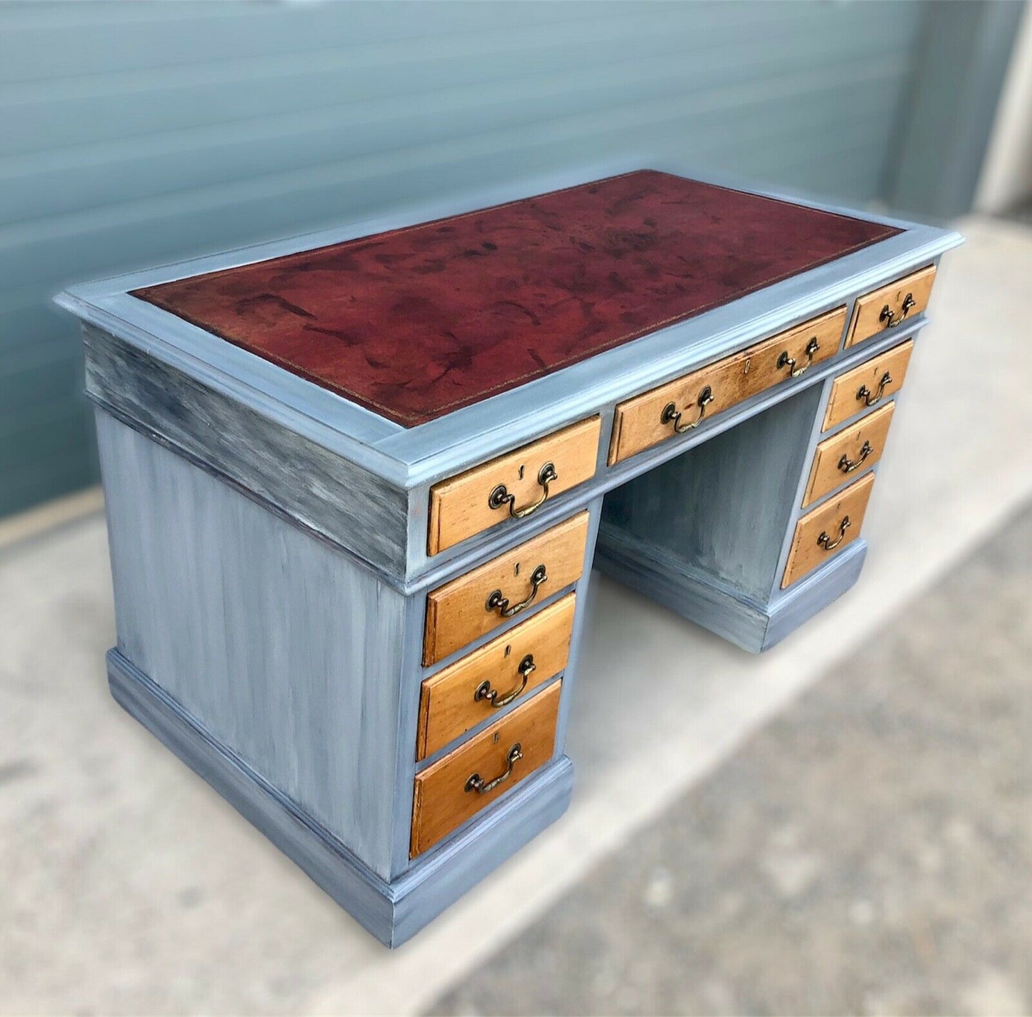 Handsome Vintage Mahogany Pedestal Desk ( SOLD )