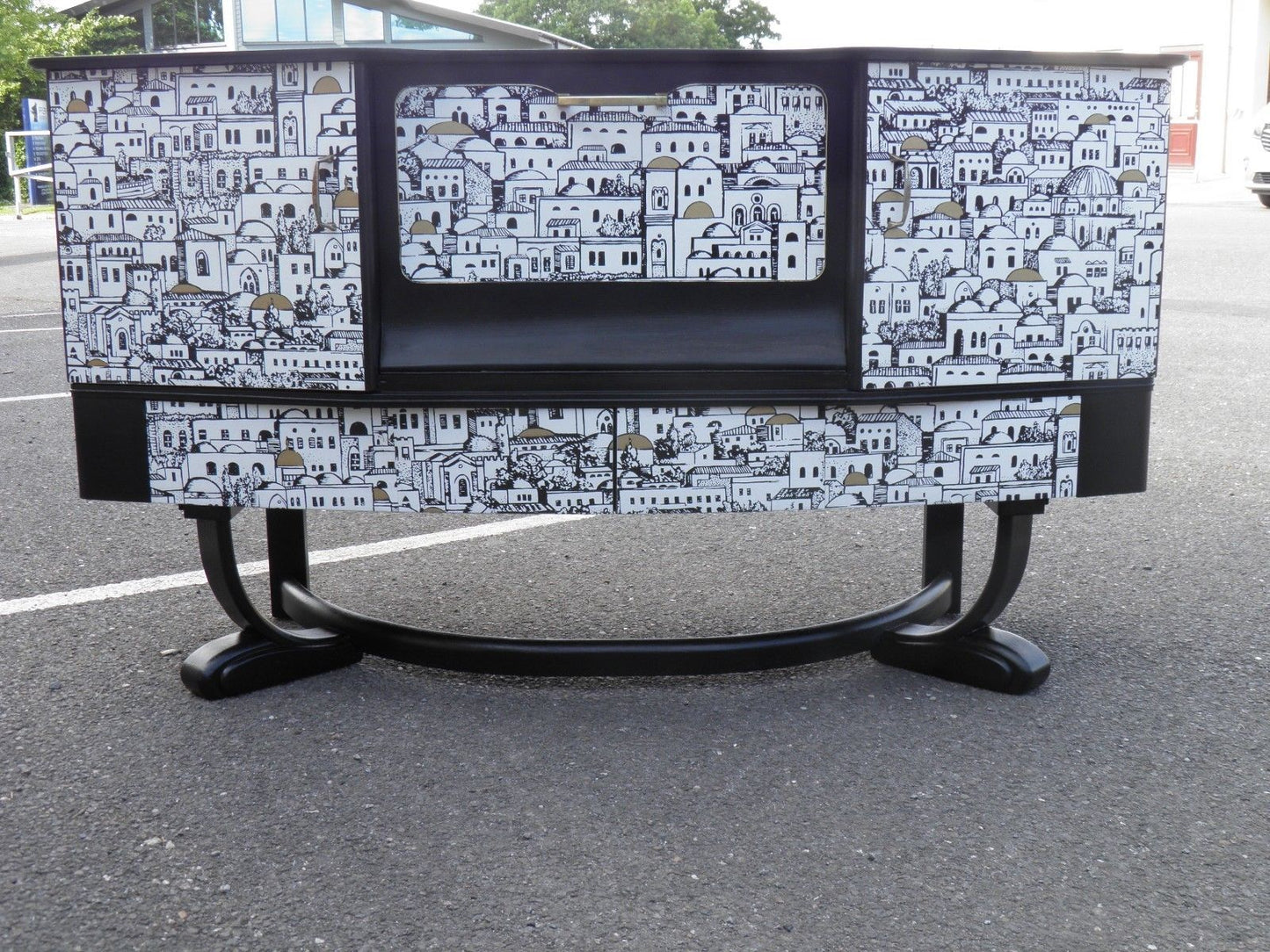Fabulous Fornasetti Decoupage Vintage Art Deco Sideboard / Cocktail Cabinet