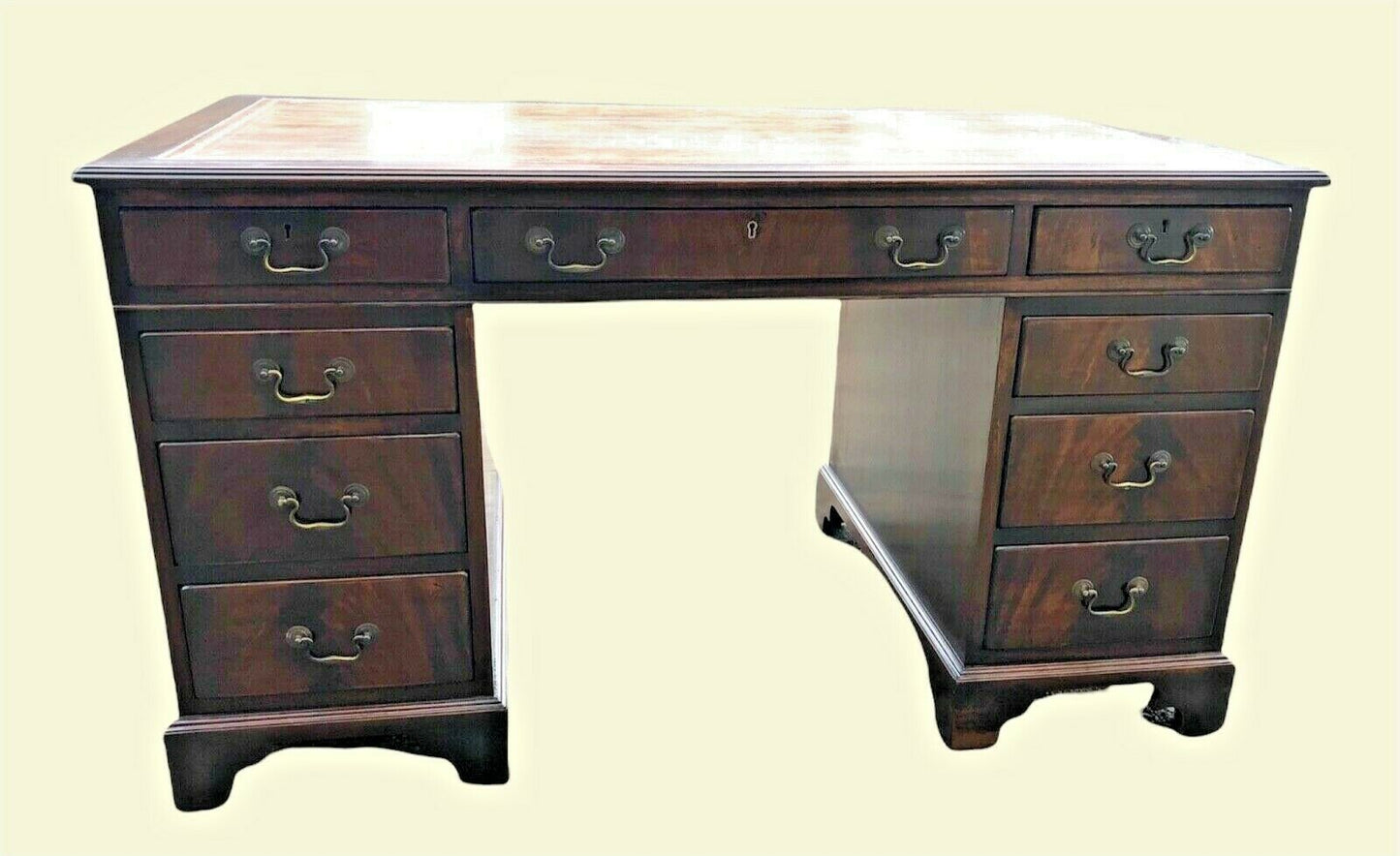000986.....Handsome Vintage Mahogany Pedestal Desk ( sold )