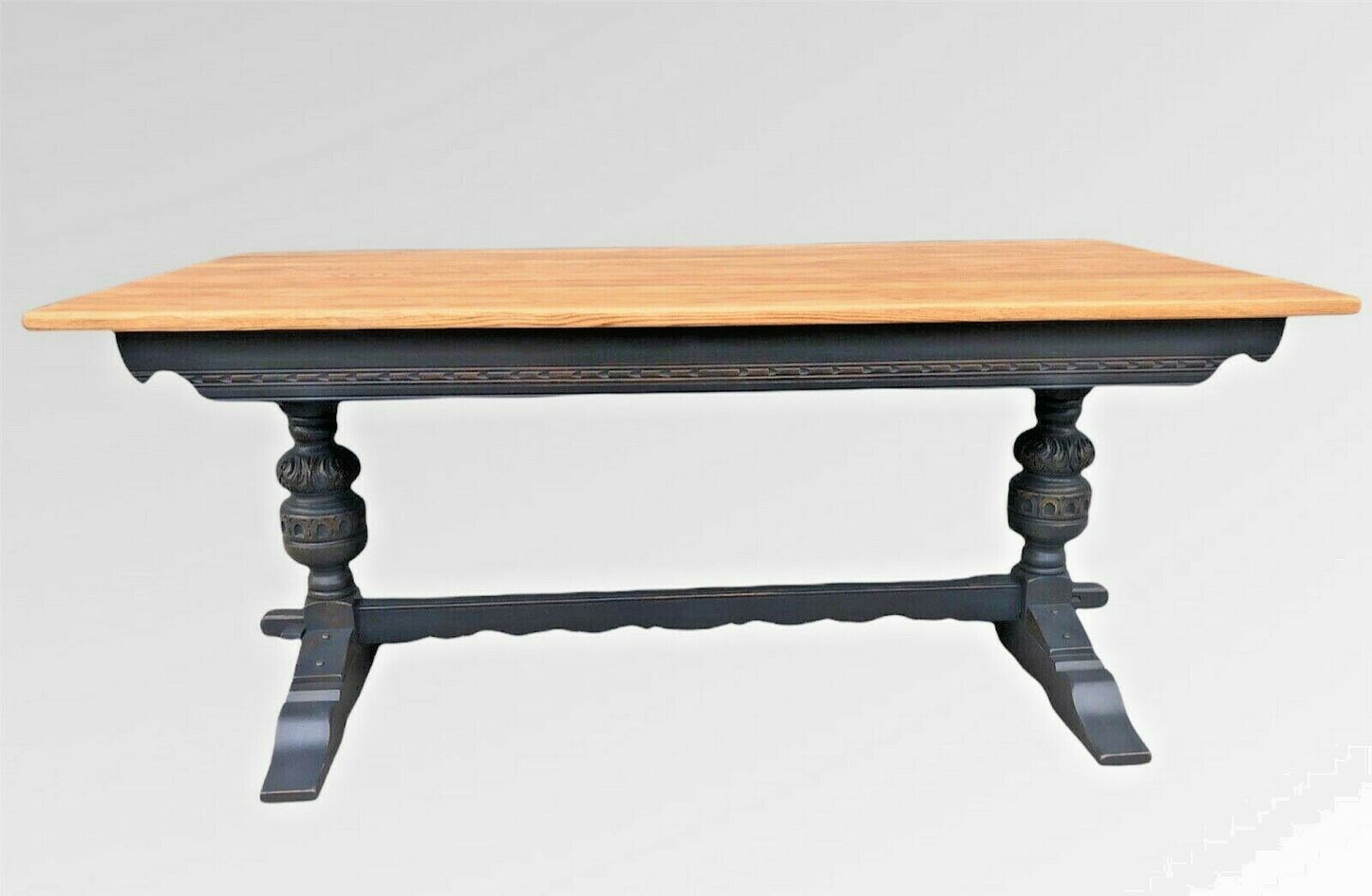 Stunning Vintage Old Charm Carved Solid Oak Refectory Table ( SOLD )