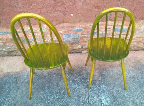 Pair Of Upcycled Ercol Kitchen Chairs