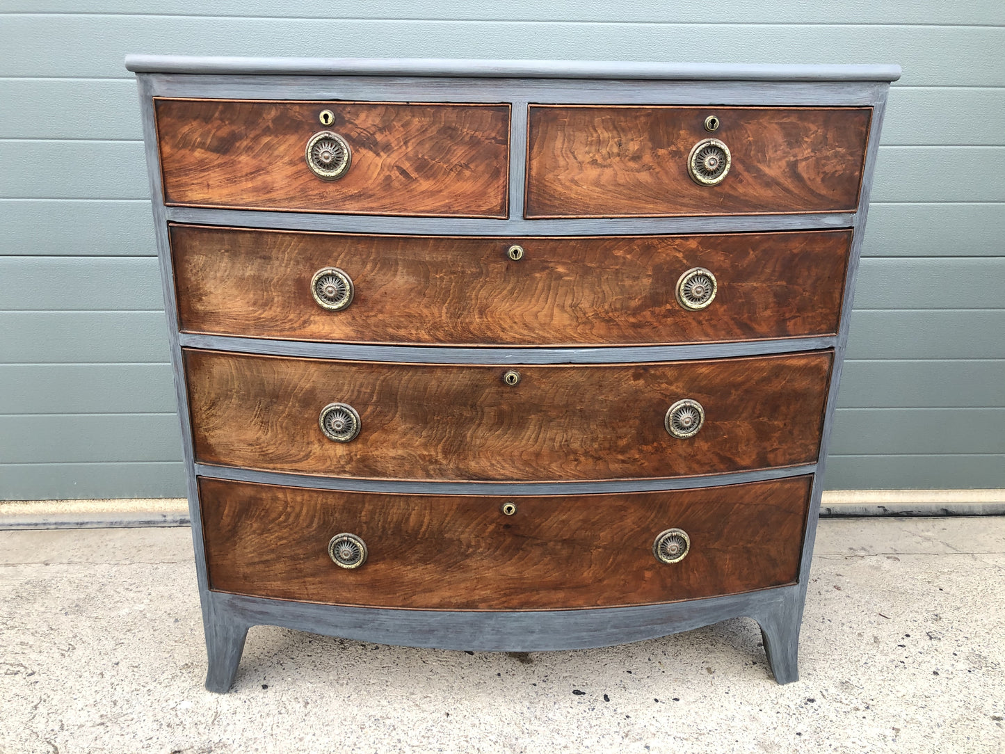 Stunning Regency Bow Front Chest Of Drawers (SOLD )