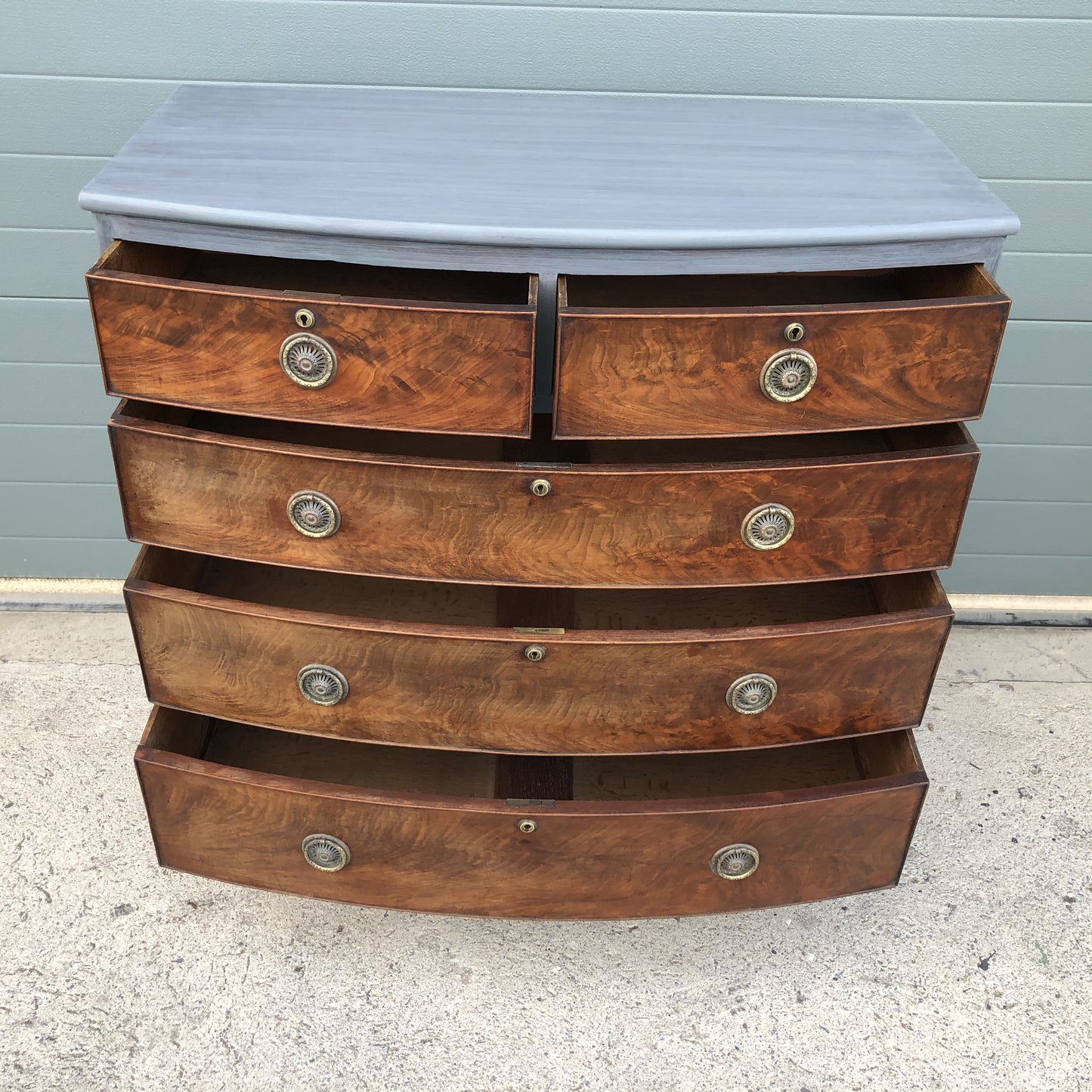 Stunning Regency Bow Front Chest Of Drawers (SOLD )