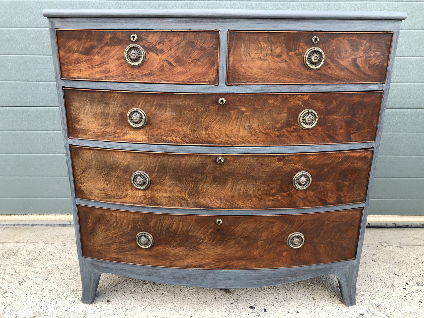 Stunning Regency Bow Front Chest Of Drawers (SOLD )