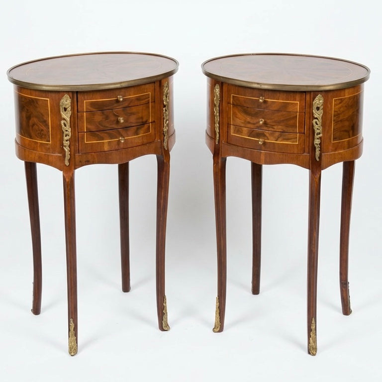 000545....Handsome Pair Of Vintage French Lamp Tables ( sold )