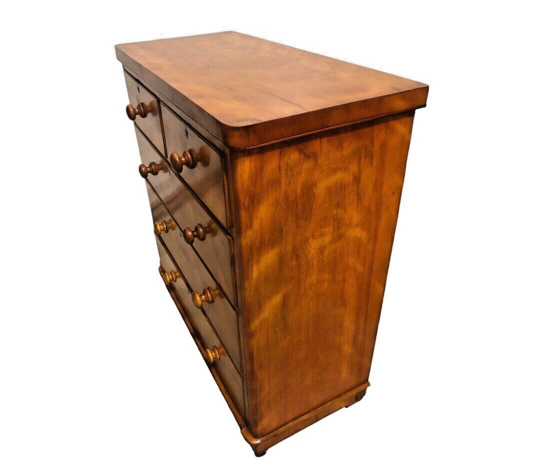 000809....Handsome Antique Satin Birch Chest Of Drawers ( sold )