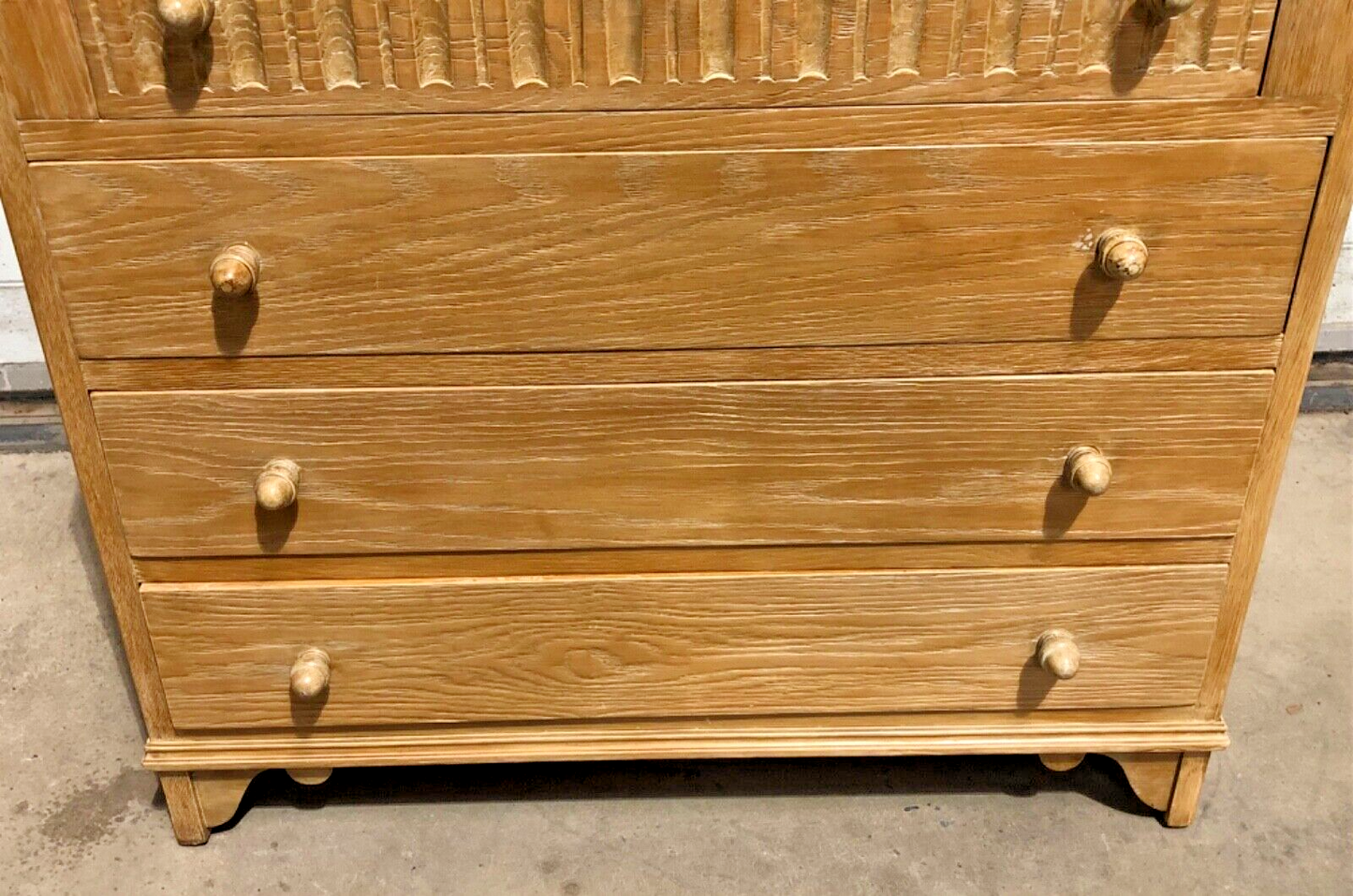 000864....Handsome Vintage Bleached Oak Bureau / Writing Desk ( sold )