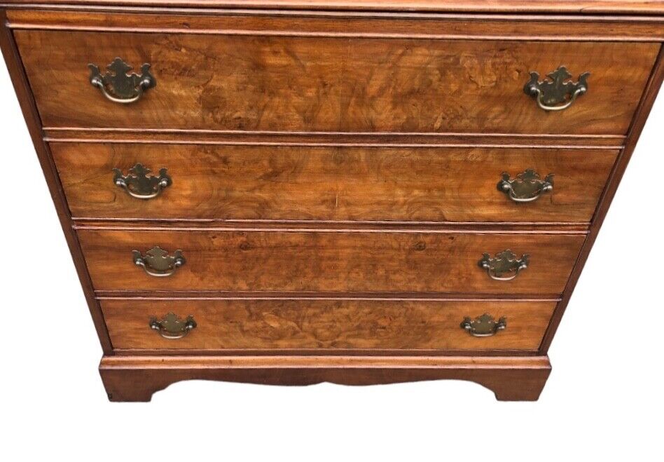 000819....Handsome Vintage Figured Walnut Tallboy Chest On Chest ( sold )