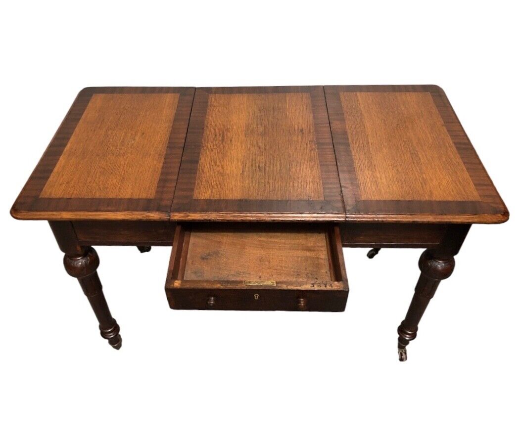 000826....Antique Oak Library Table / Work Table ( sold )