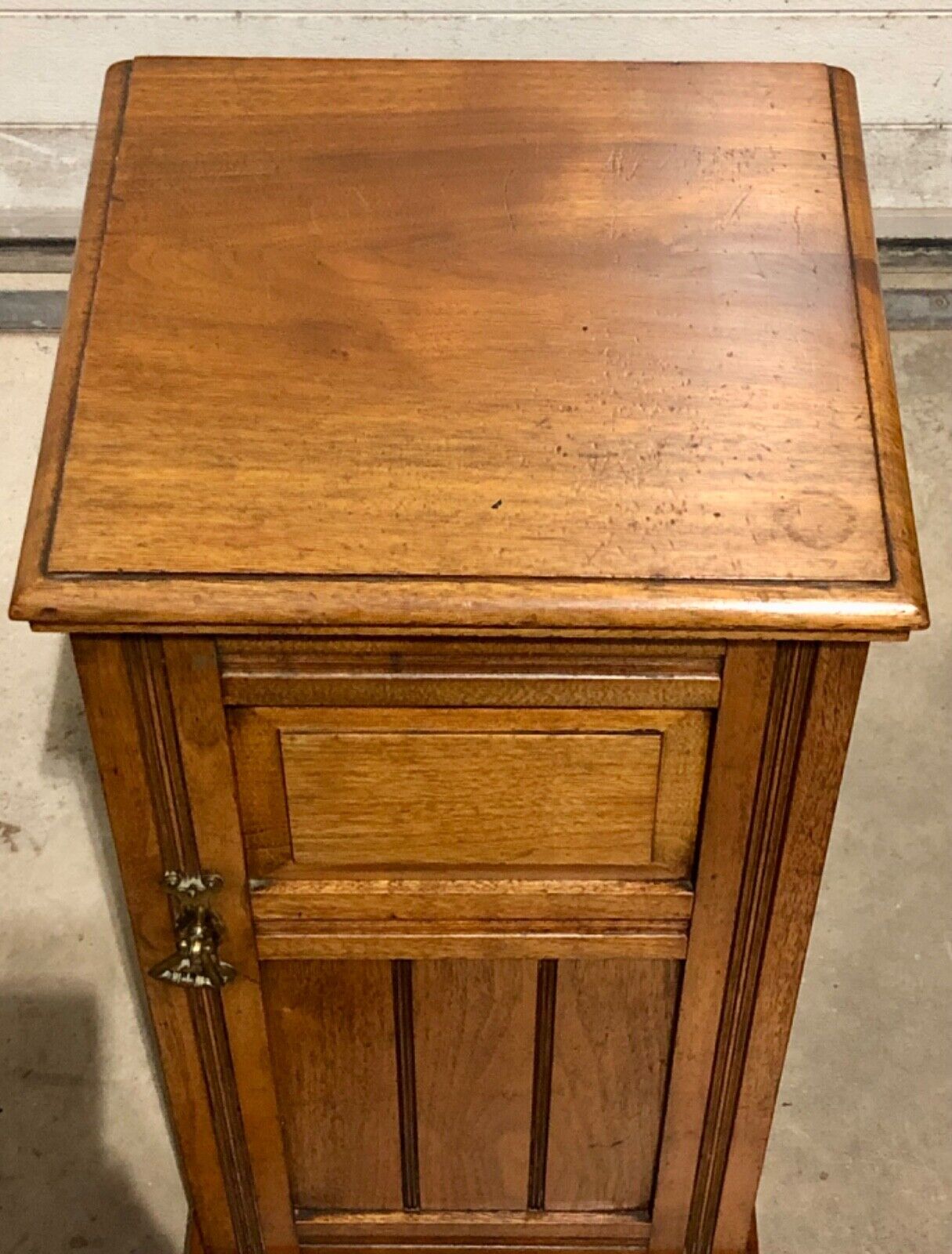 000792....Two Antique Solid Walnut Bedside Cabinets / Nightstands ( sold )