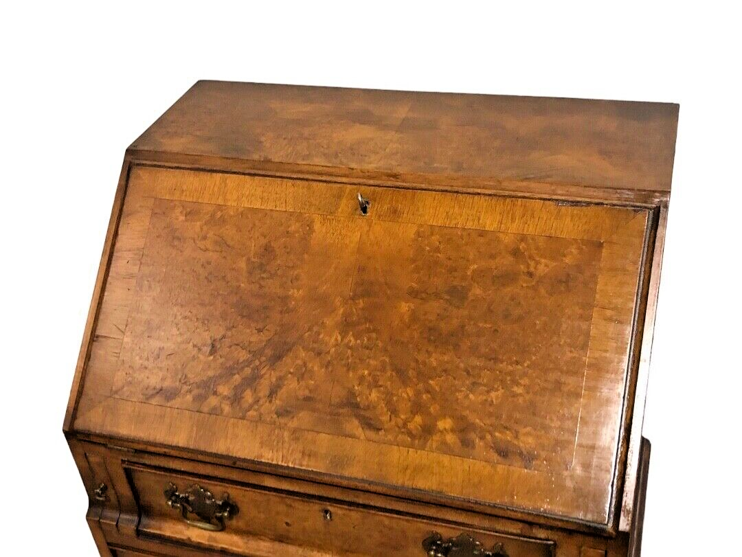 000810....Handsome Vintage Walnut Bureau / Writing Desk