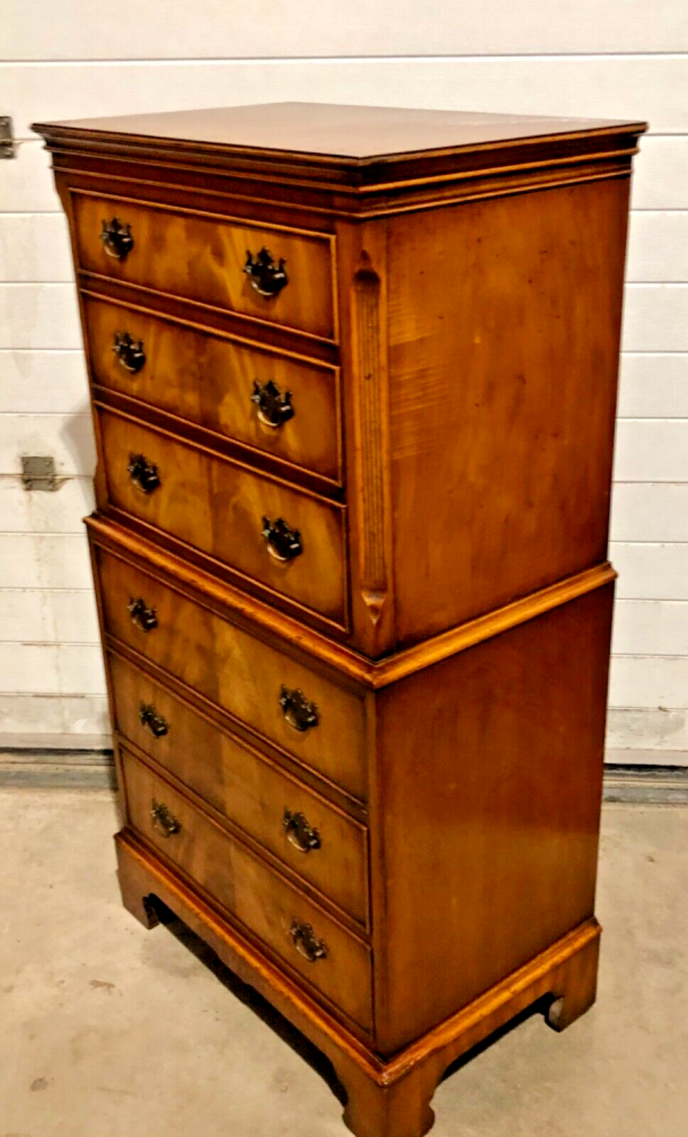 000737....Handsome Vintage Mahogany Tallboy Chest On Chest ( sold )