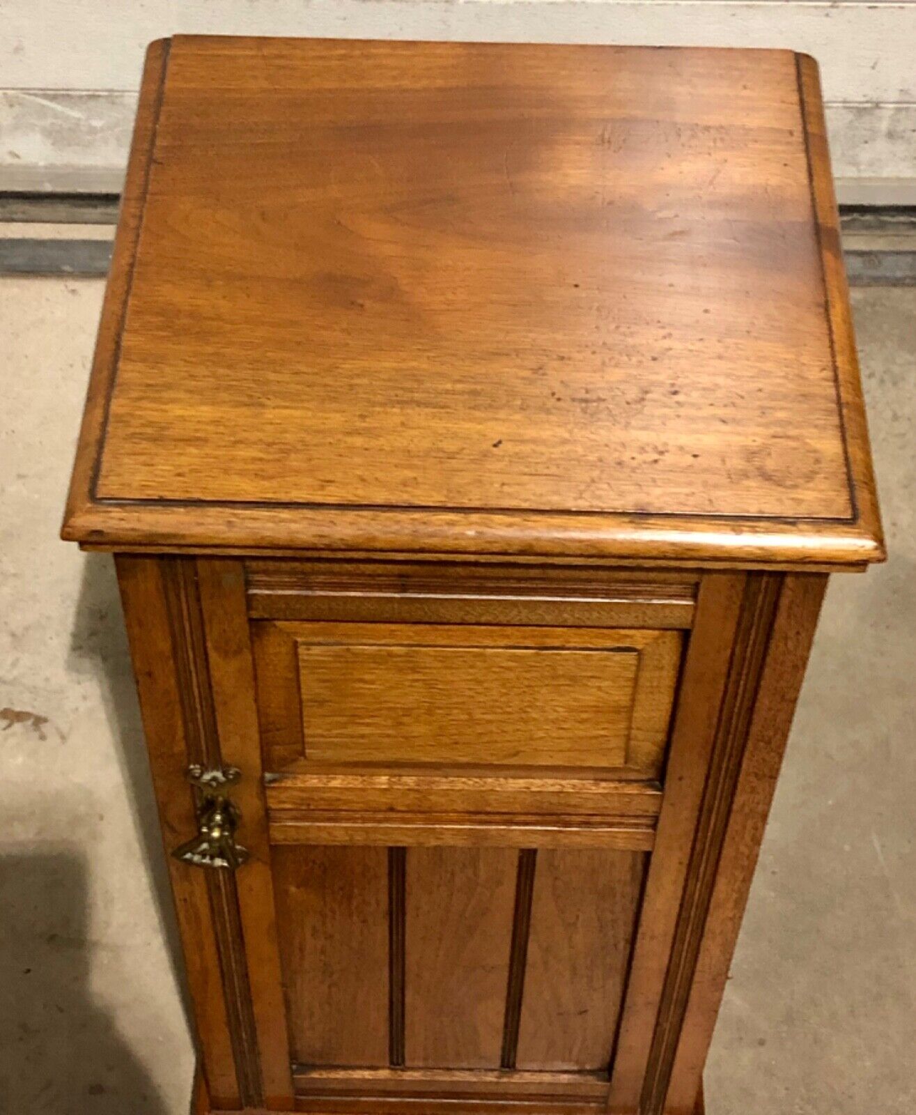 000792....Two Antique Solid Walnut Bedside Cabinets / Nightstands ( sold )