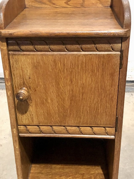 000729....Handsome Arts And Crafts Solid Oak Bedside Table ( sold )