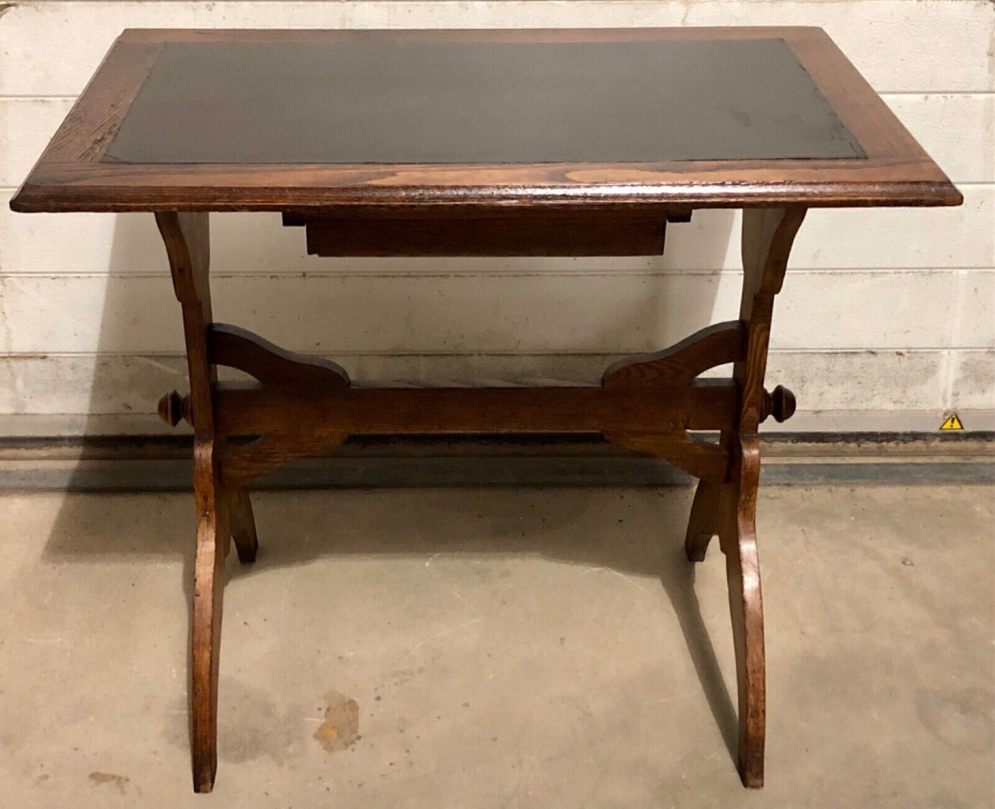 000852....Arts And Crafts Rustic Oak Writing Table ( sold )