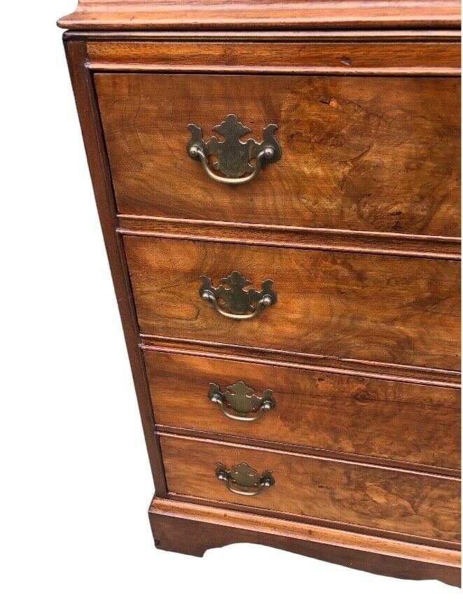 000819....Handsome Vintage Figured Walnut Tallboy Chest On Chest ( sold )